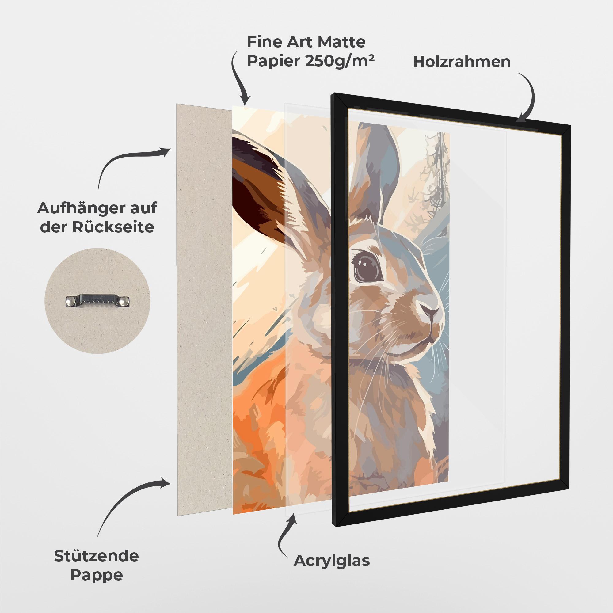 Gerahmte Poster Anime Rabbit mockup 1