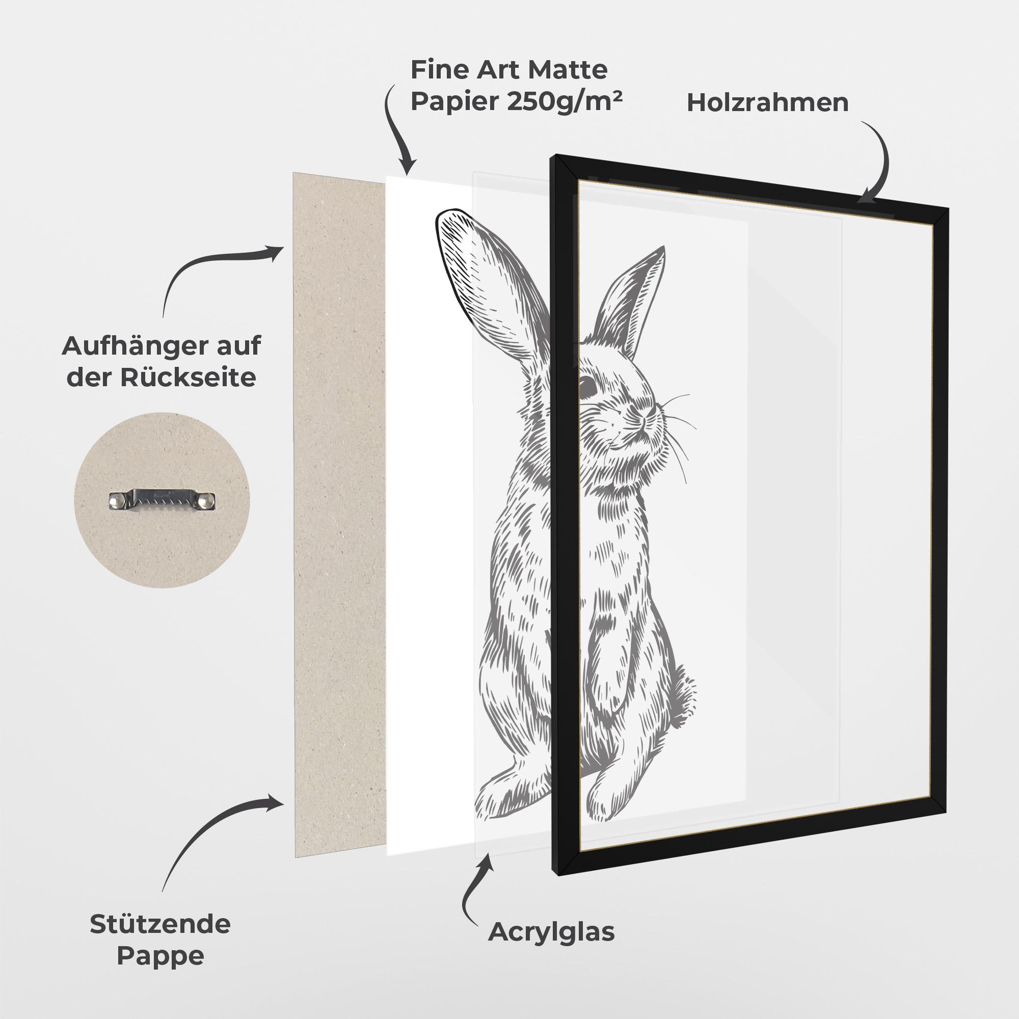 Gerahmte Poster Cute Bunny mockup 1