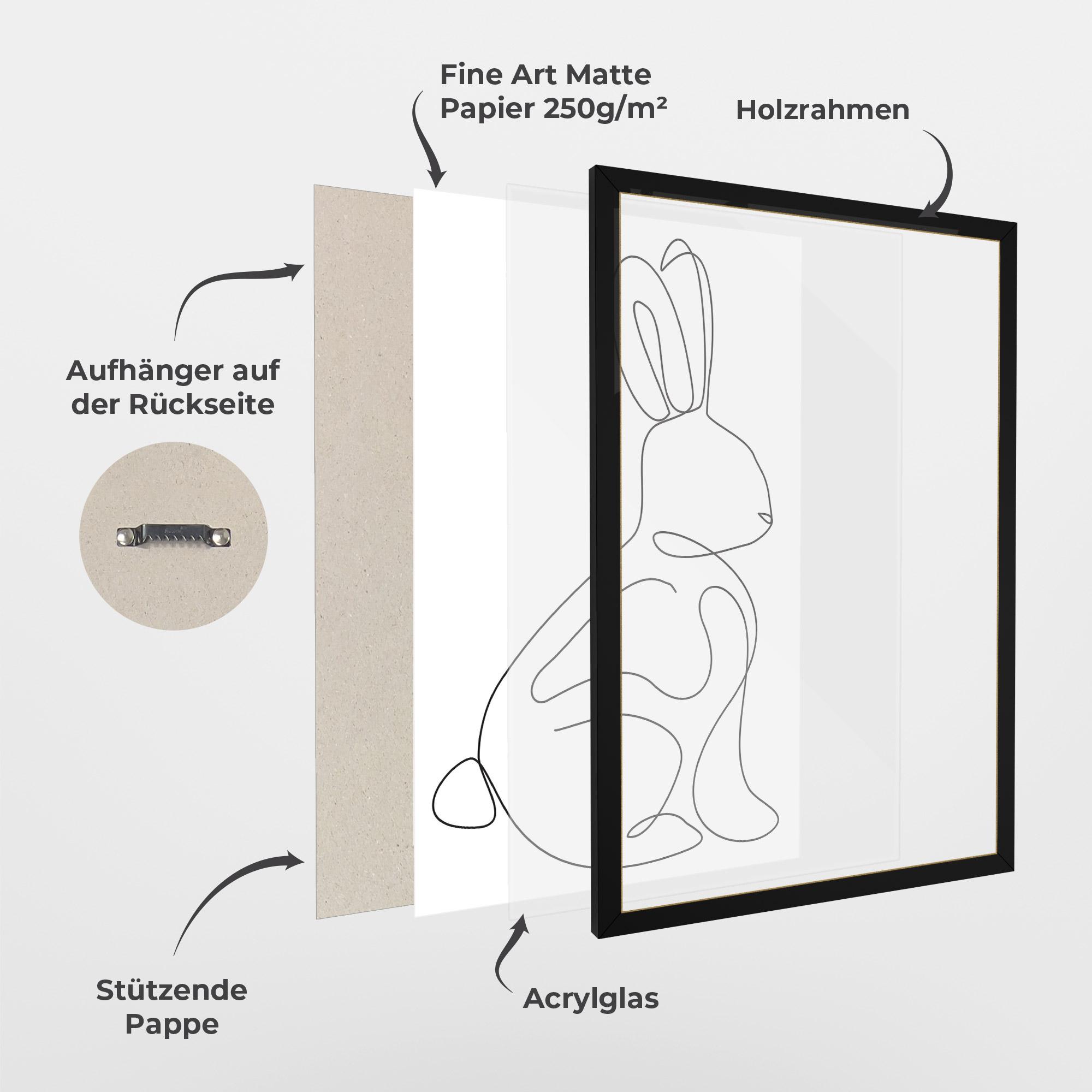 Gerahmte Poster Cute Rabbit mockup 1