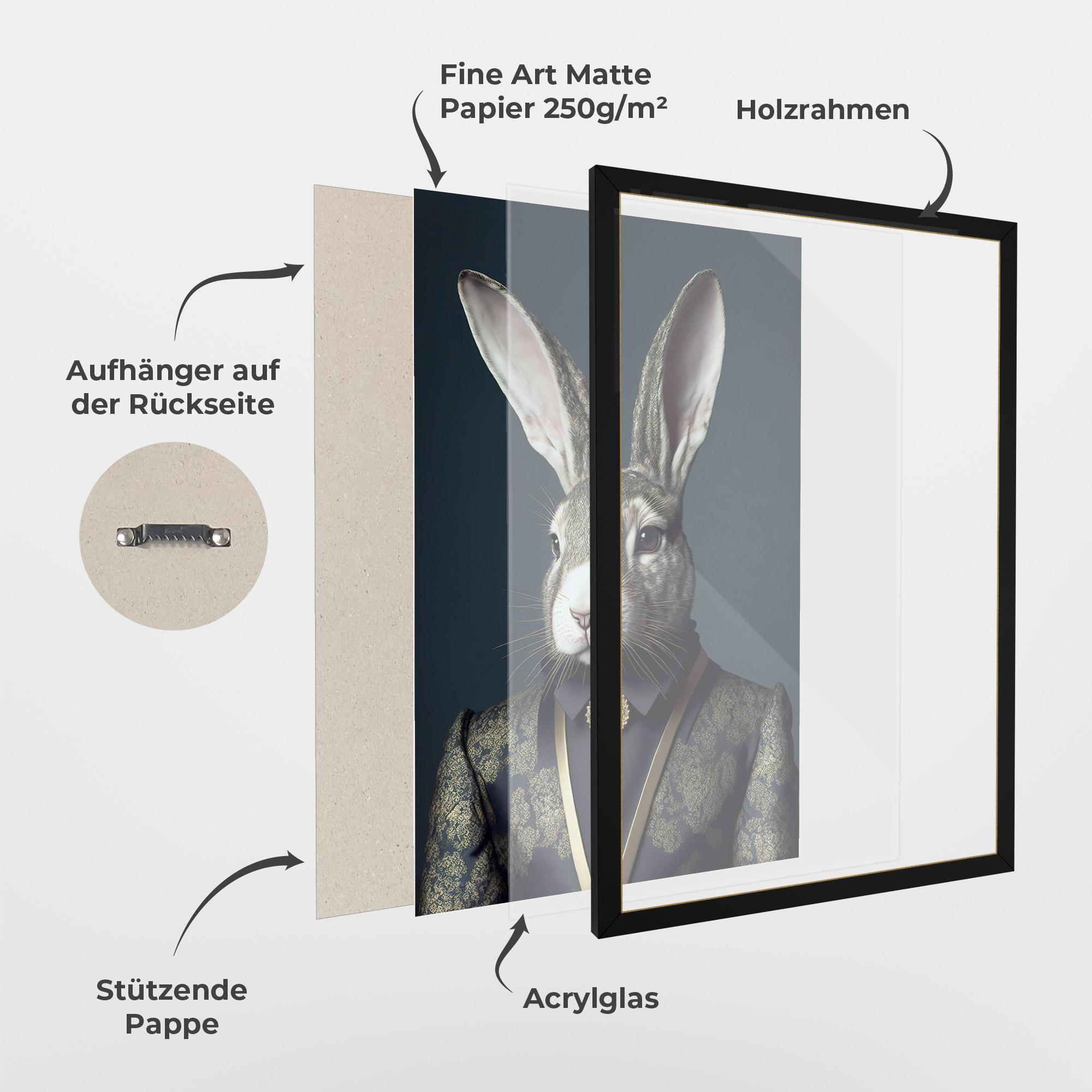 Gerahmte Poster Elegant Rabbit mockup 1