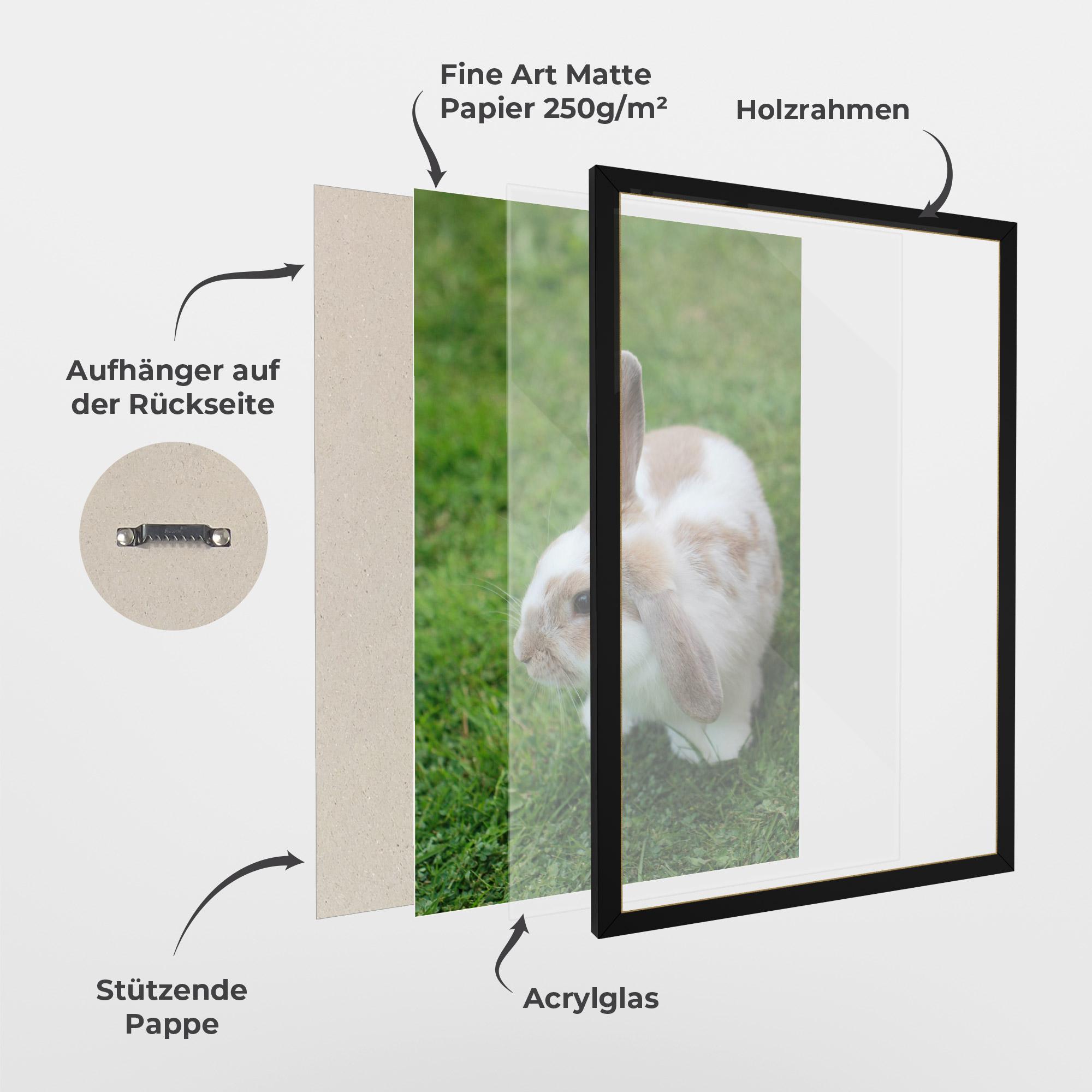 Gerahmte Poster Light Orange Bunny mockup 1