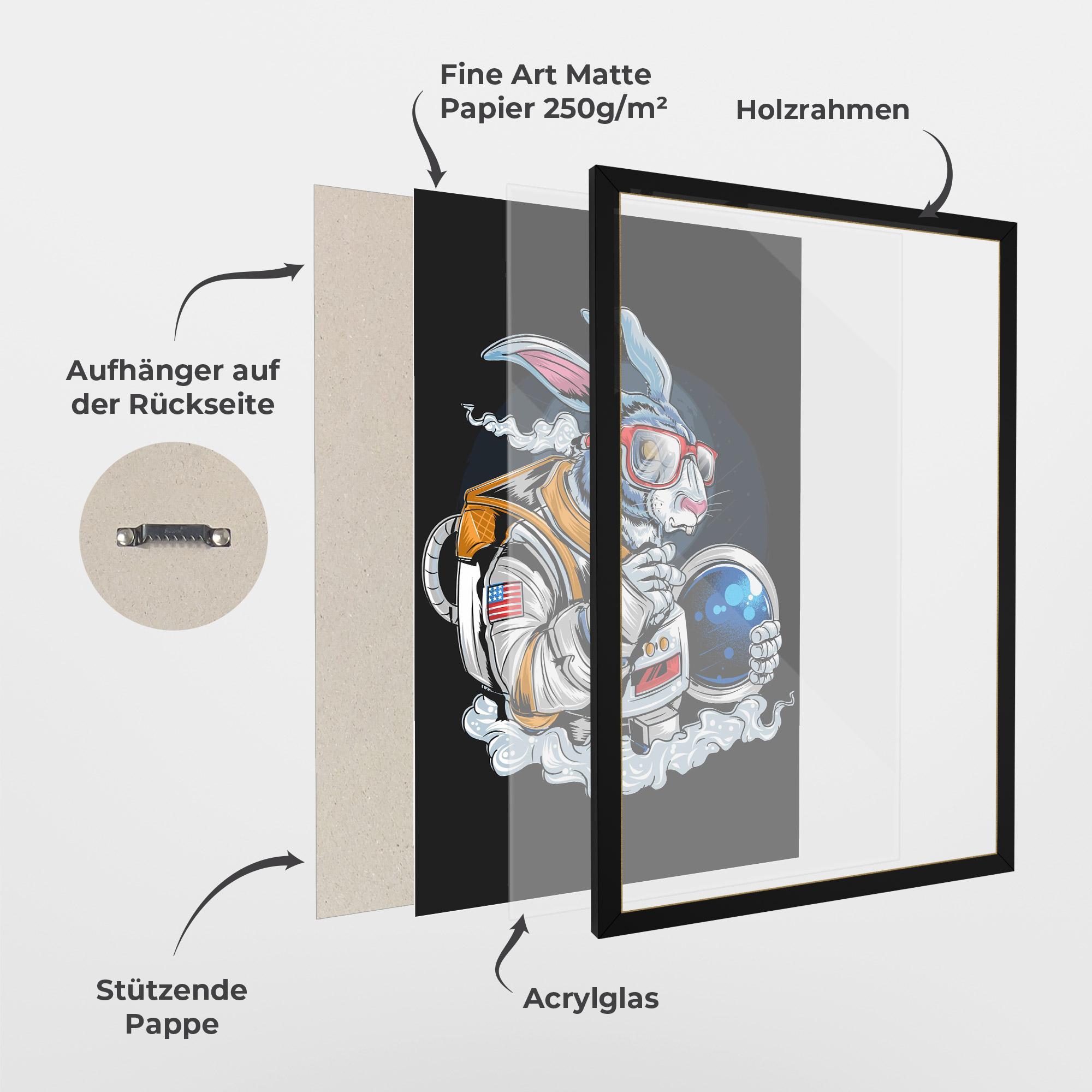 Gerahmte Poster Moon Bunny mockup 1