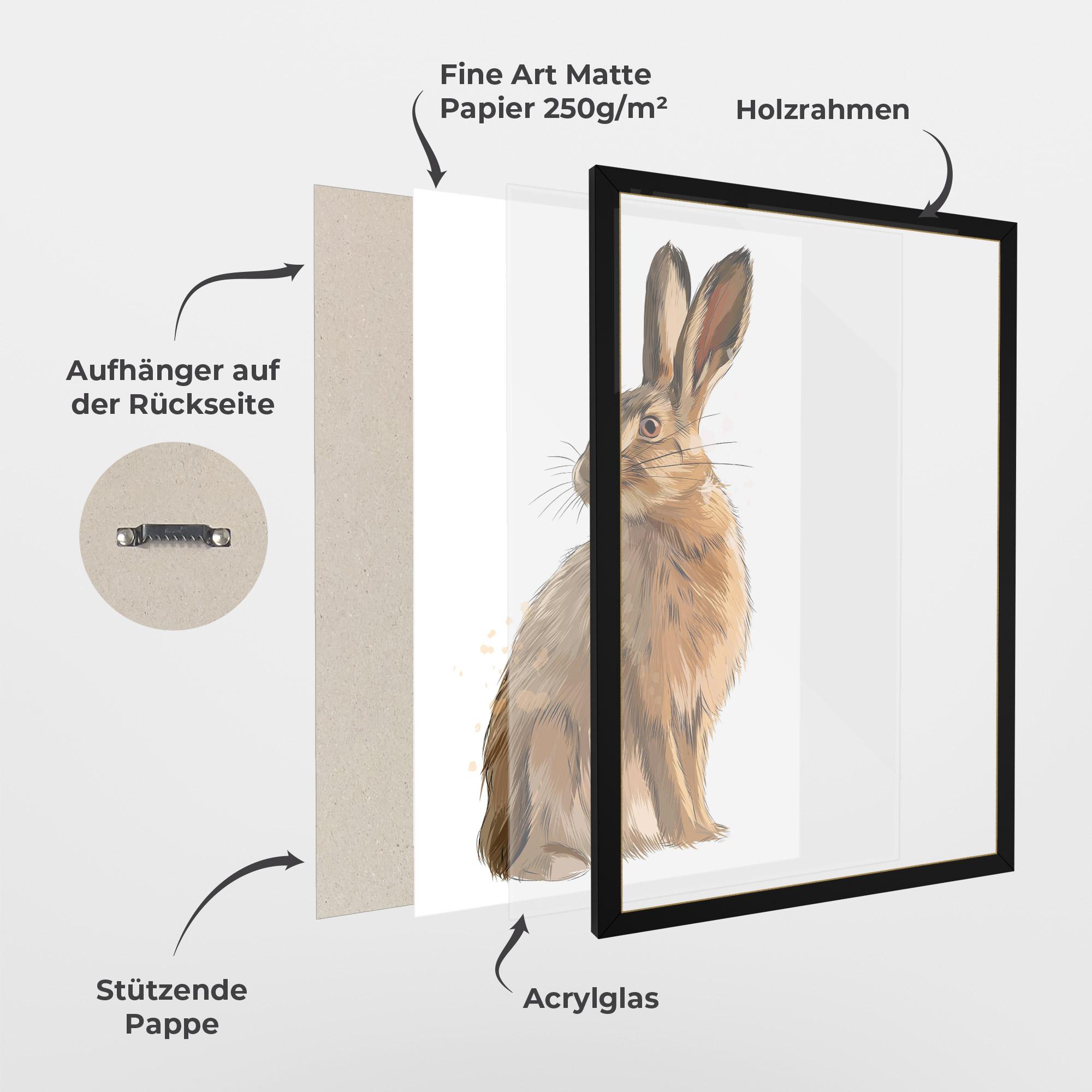 Gerahmte Poster Painted Bunny mockup 1