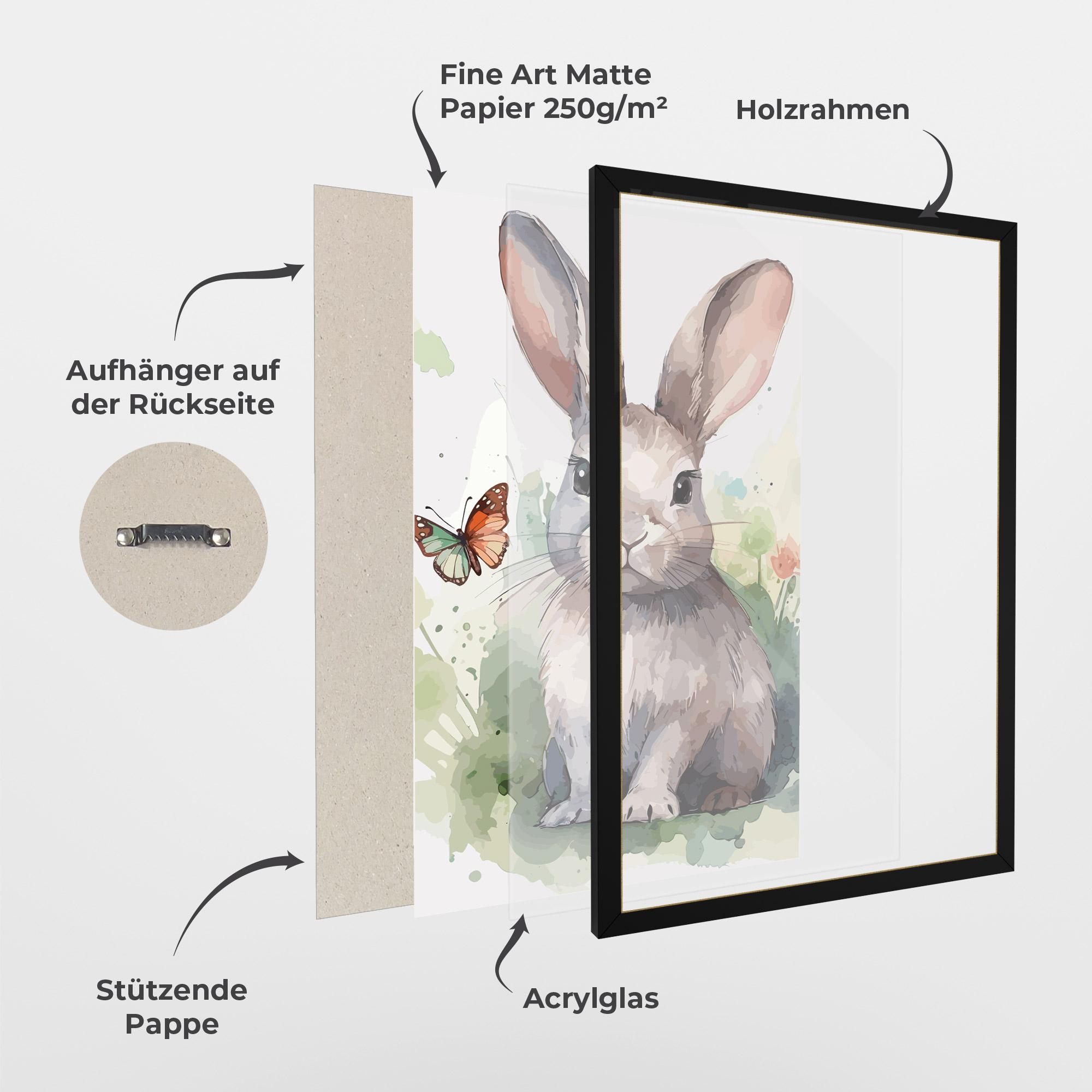 Gerahmte Poster Pretty Bunny Art mockup 1
