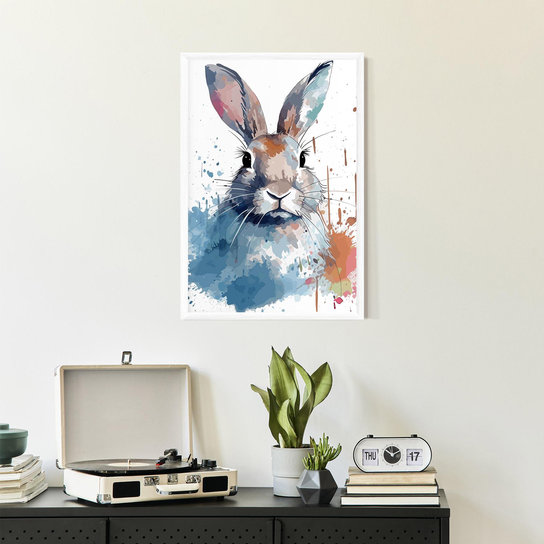 Gerahmte Poster Bunny Art Splash mockup 2