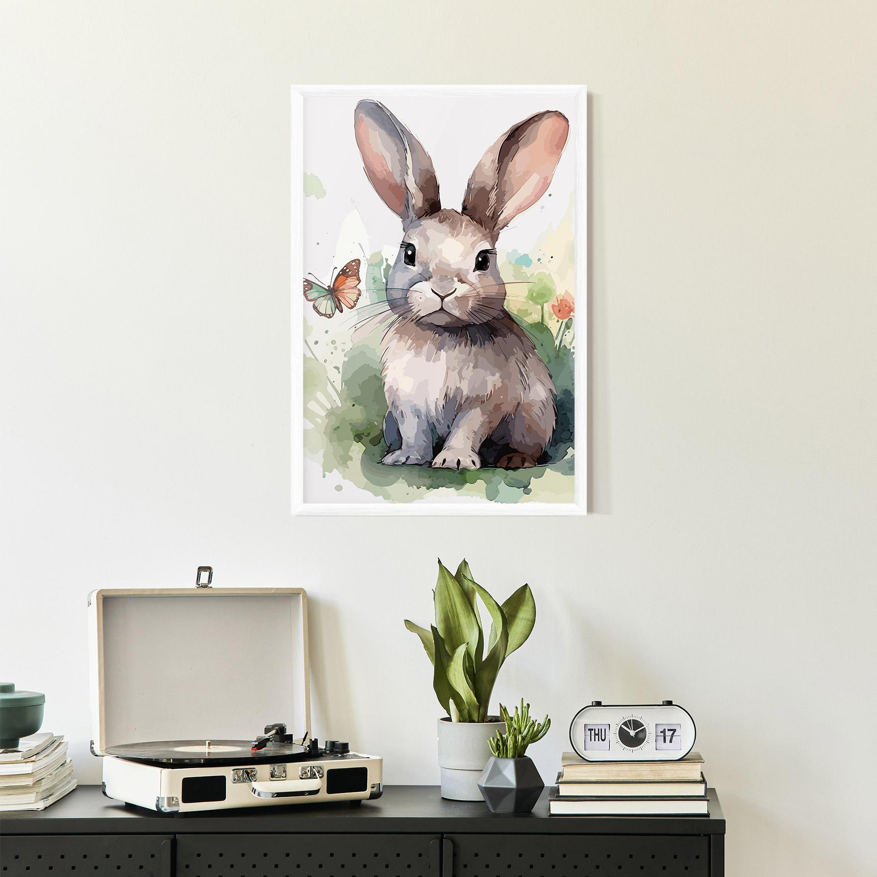 Gerahmte Poster Pretty Bunny Art mockup 2