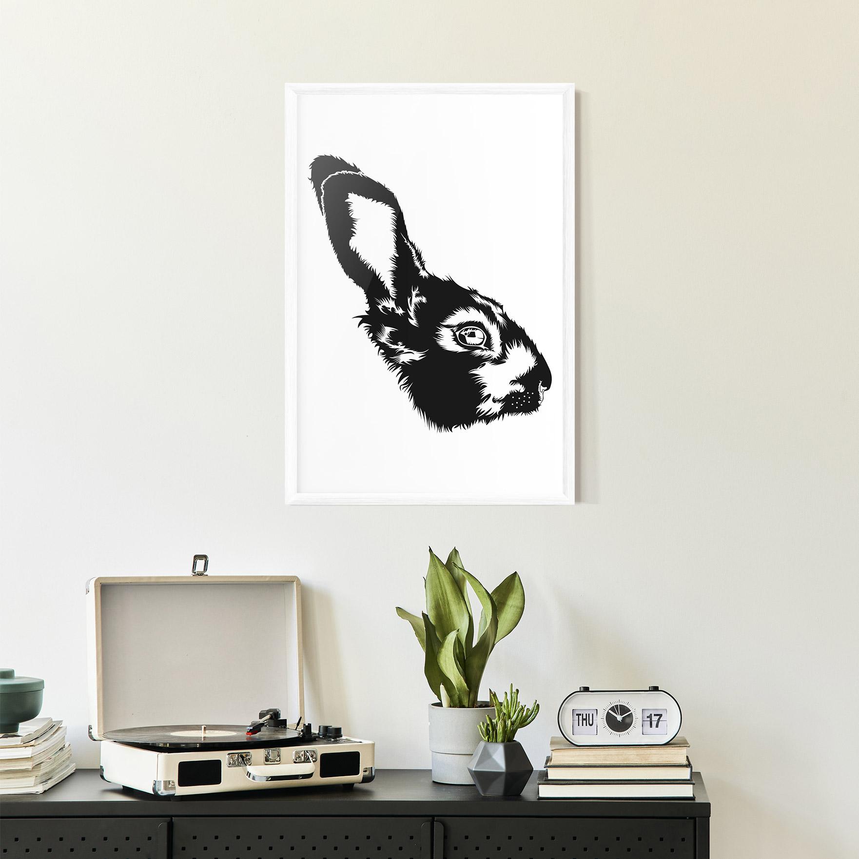 Gerahmte Poster Rabbit Head mockup 2