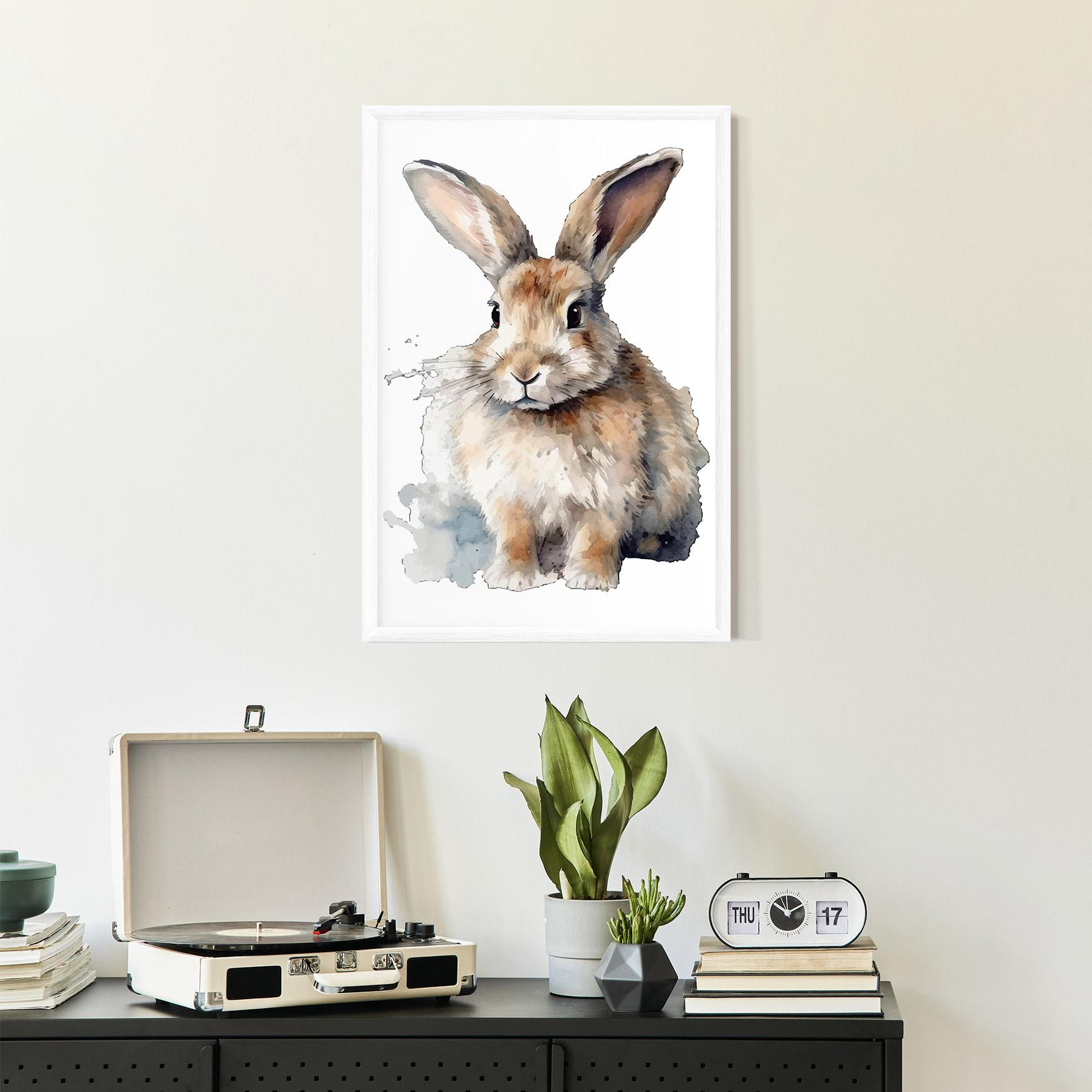 Gerahmte Poster Watercolor Cute Bunny mockup 2