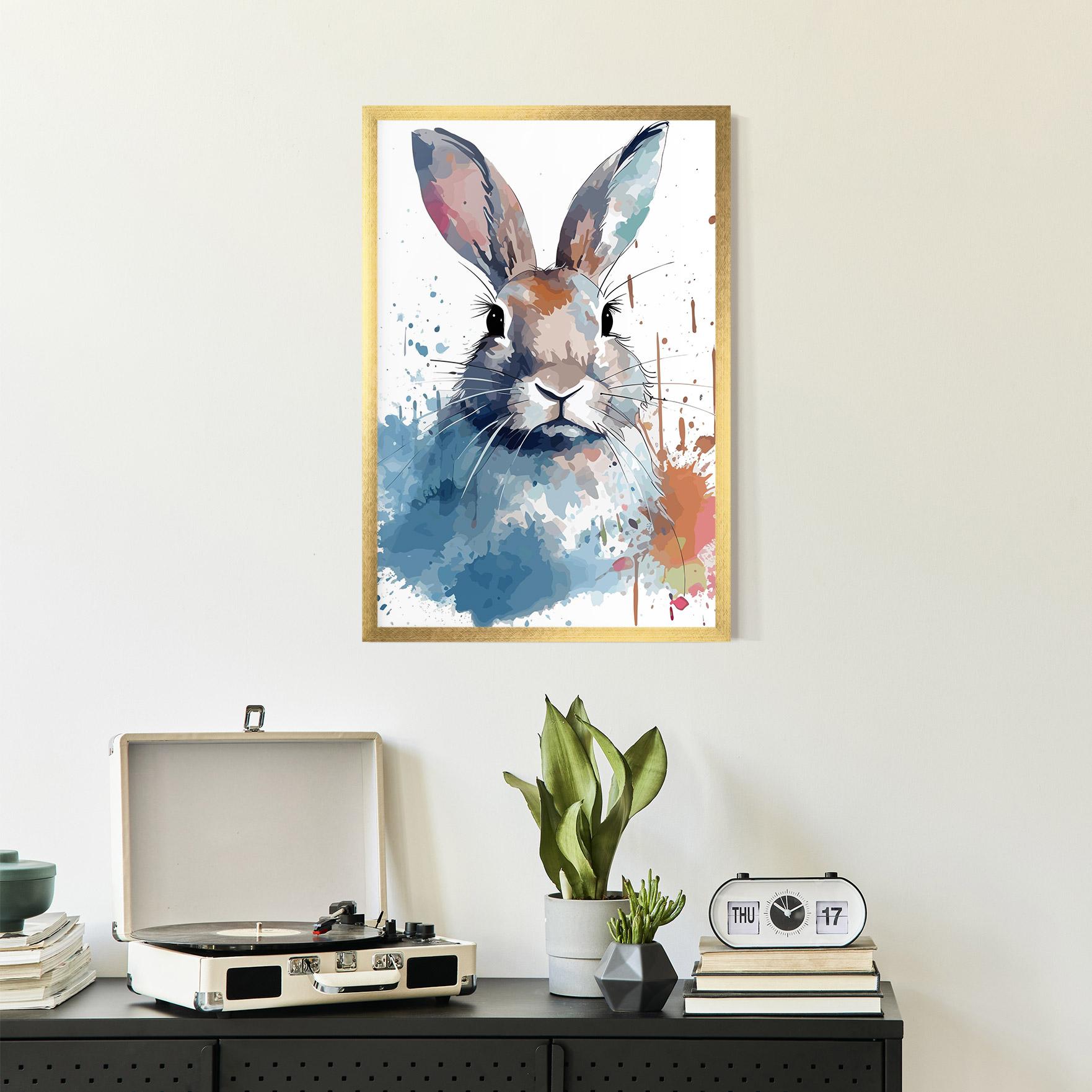 Gerahmte Poster Bunny Art Splash mockup 2