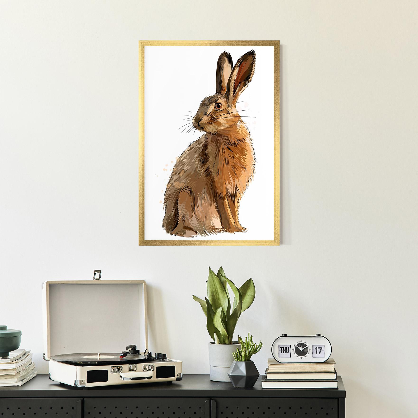 Gerahmte Poster Painted Bunny mockup 2