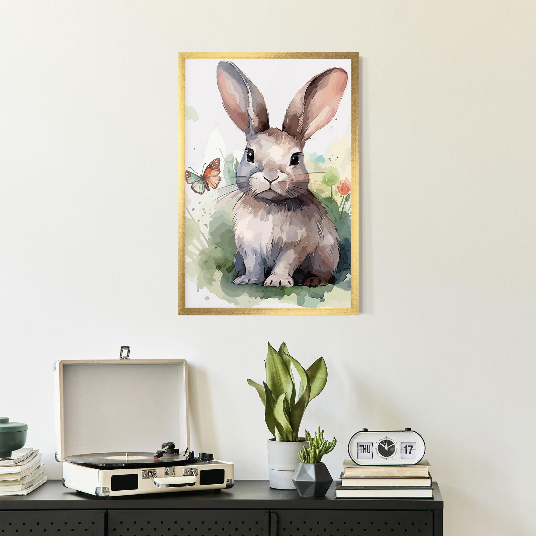 Gerahmte Poster Pretty Bunny Art mockup 2