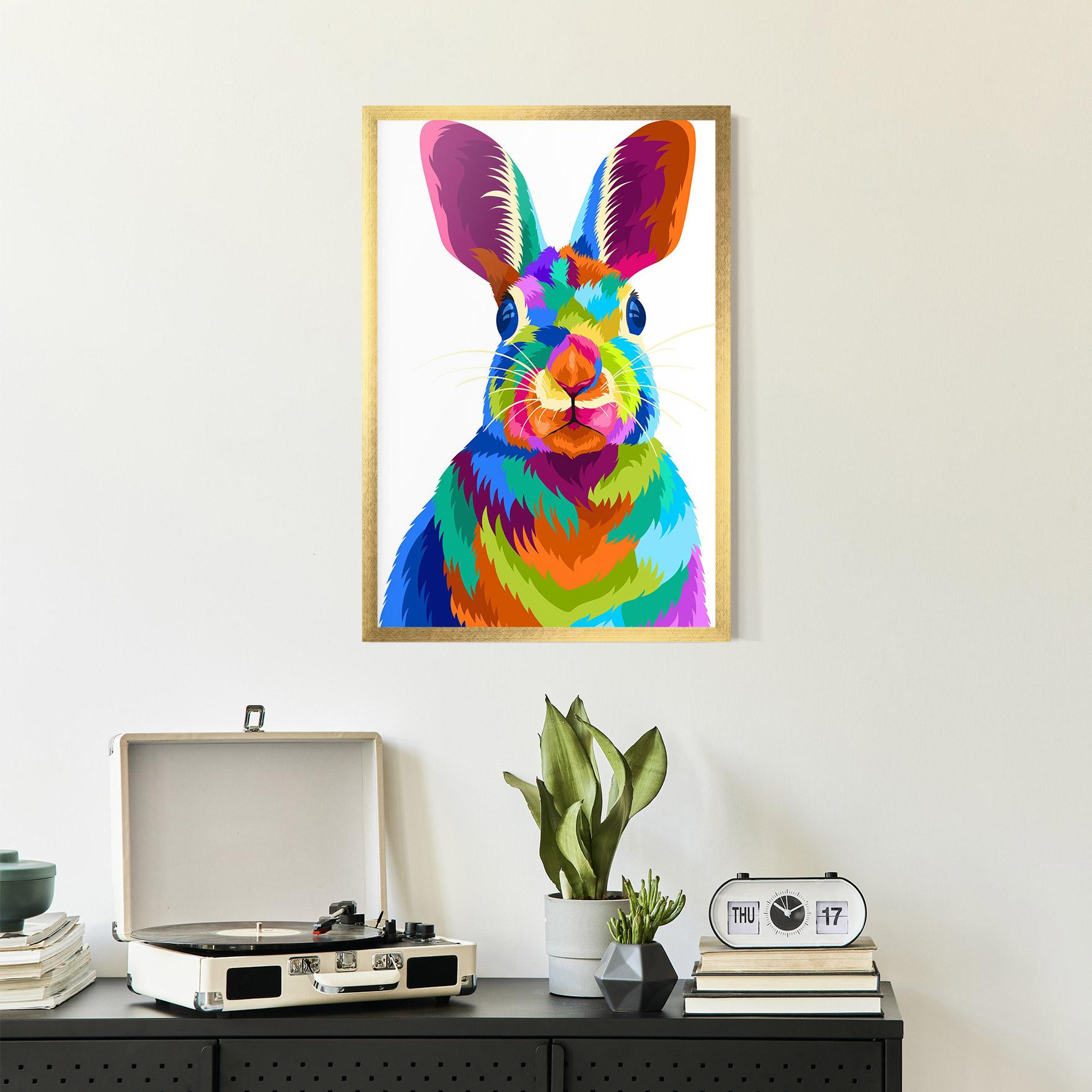 Gerahmte Poster Rabbit Art Style mockup 2