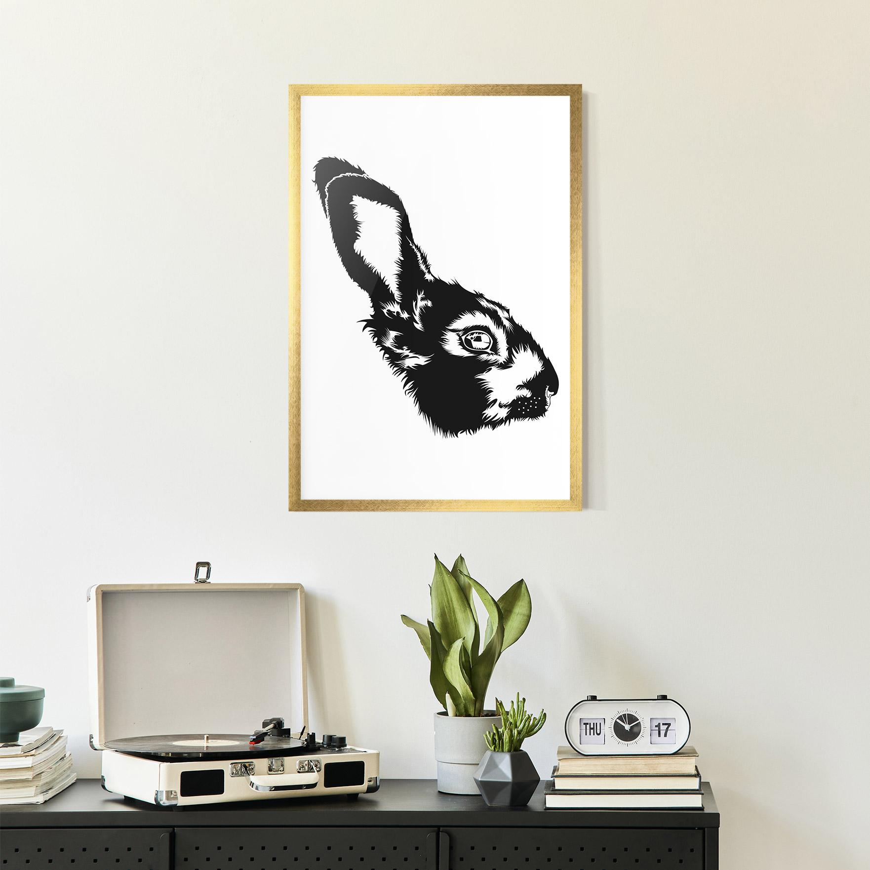 Gerahmte Poster Rabbit Head mockup 2