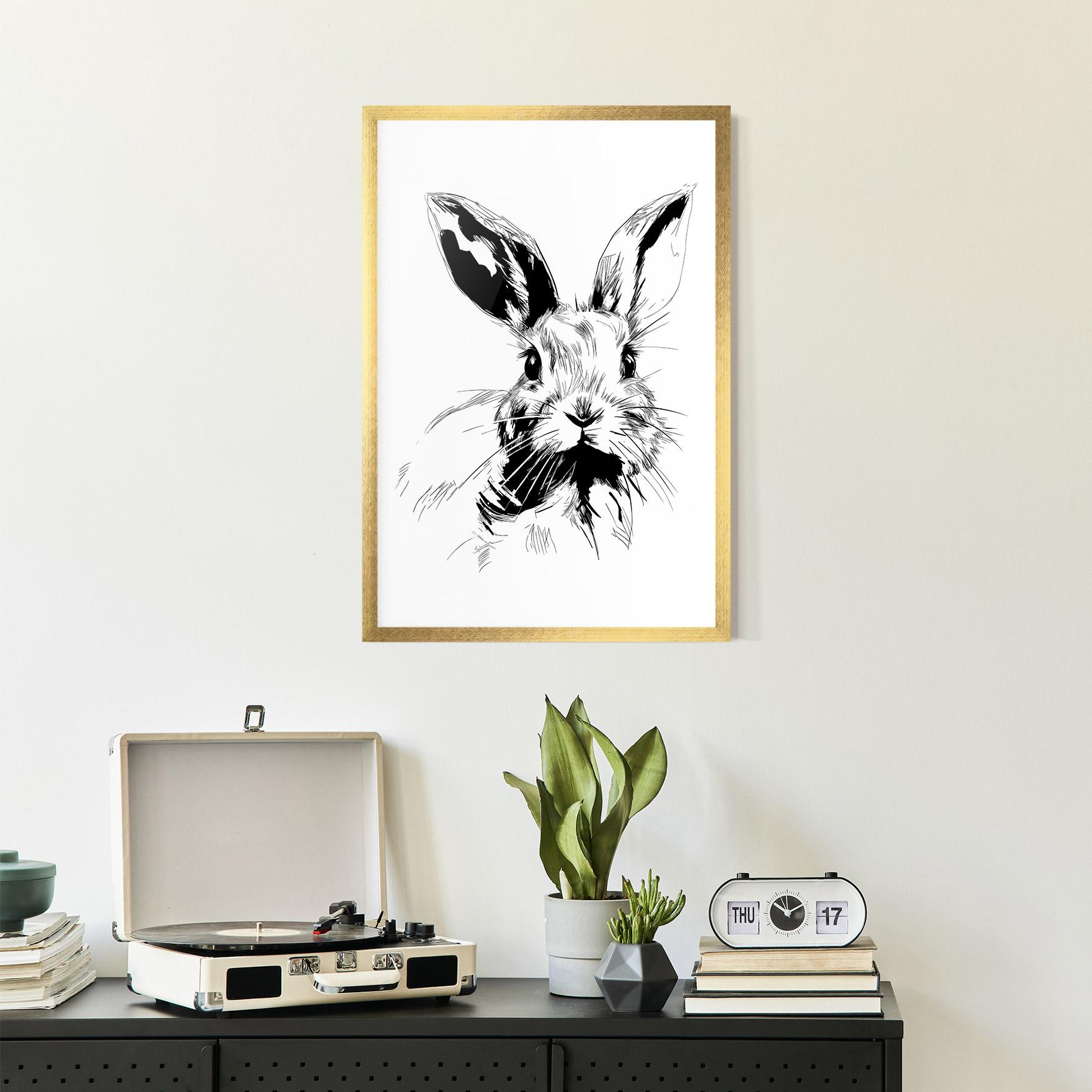 Gerahmte Poster Rabbit Looking mockup 2