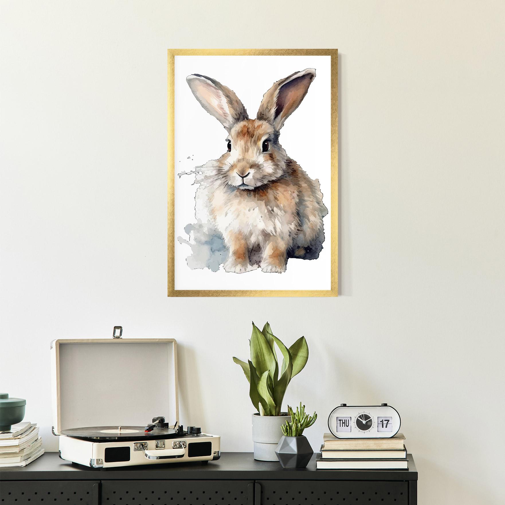 Gerahmte Poster Watercolor Cute Bunny mockup 2