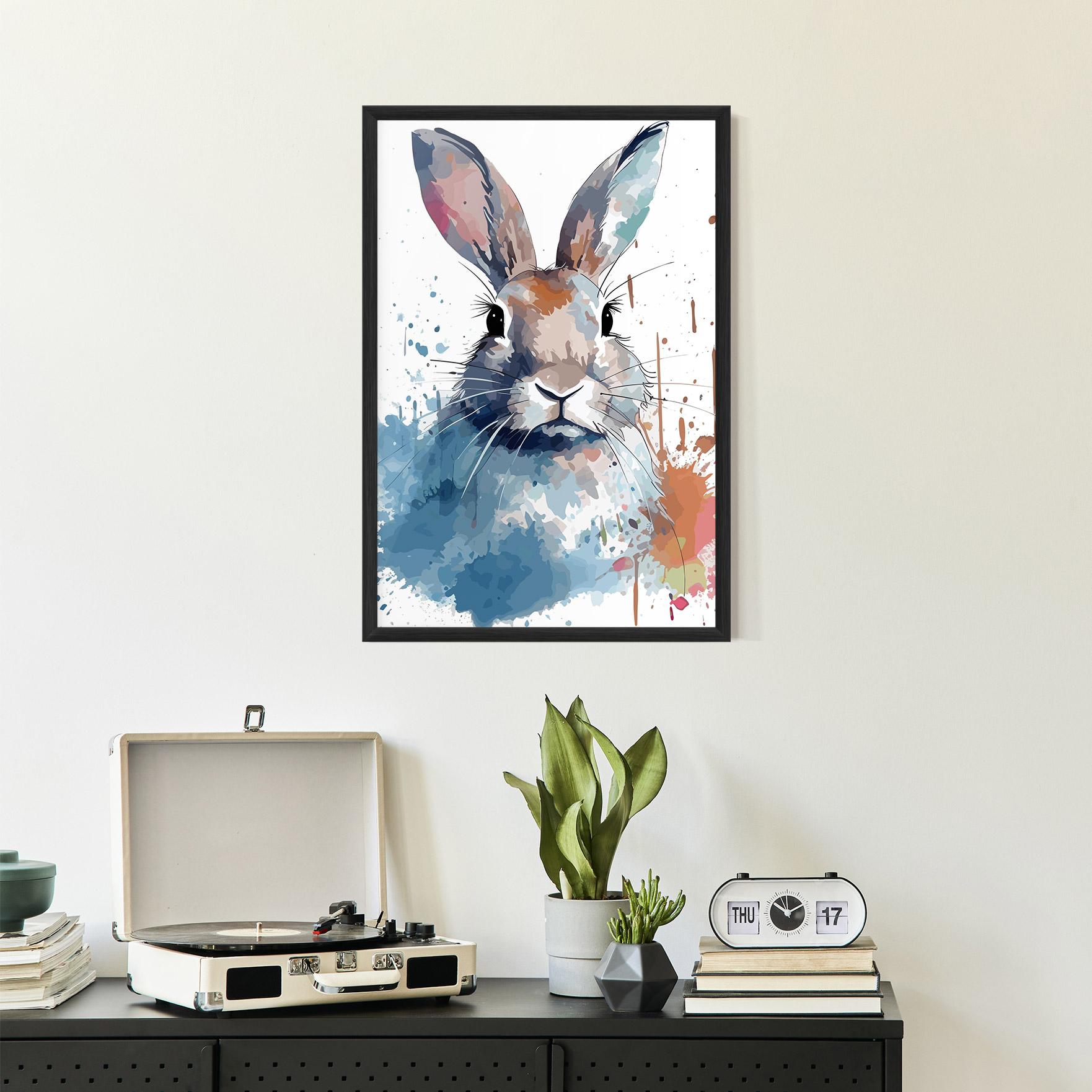 Gerahmte Poster Bunny Art Splash mockup 2