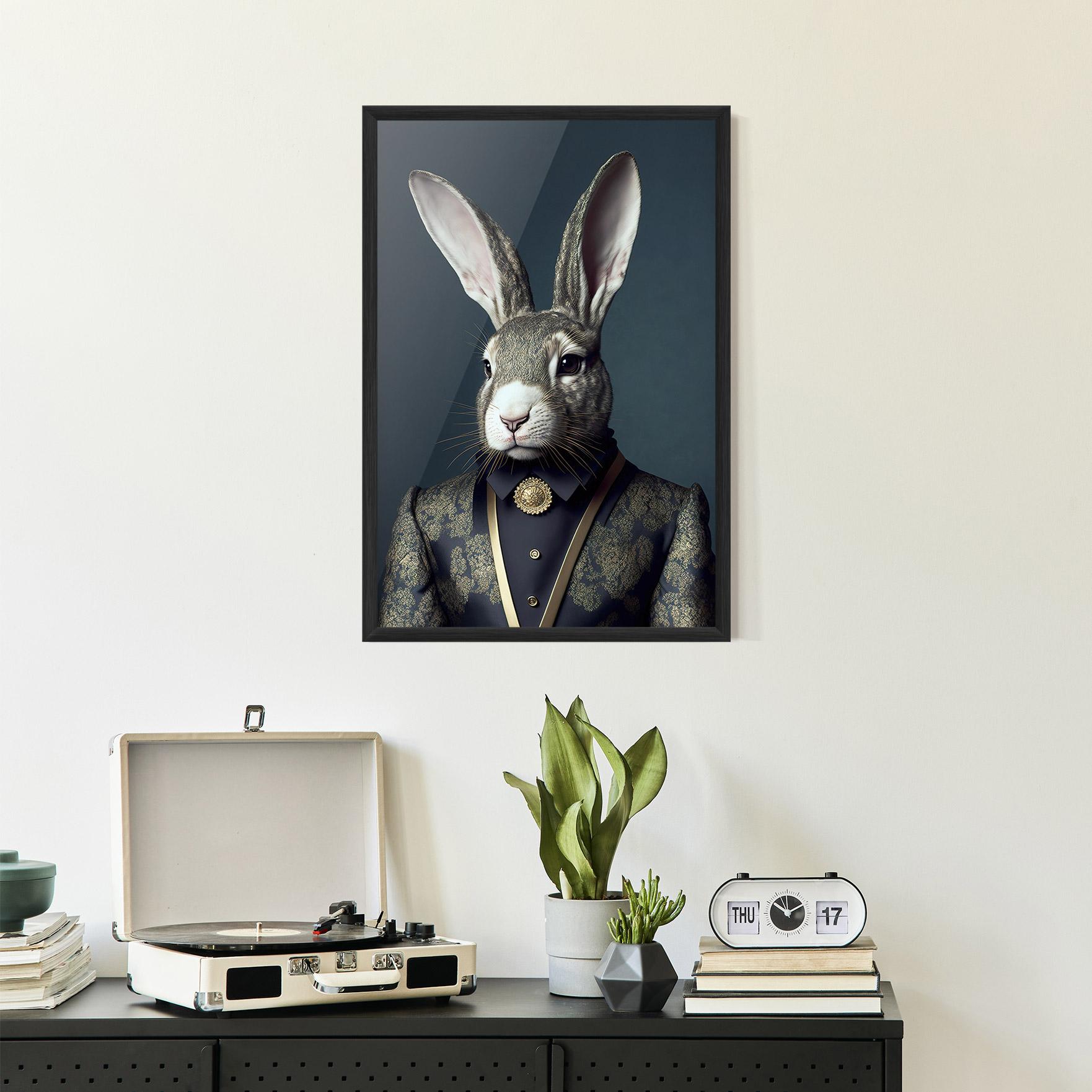 Gerahmte Poster Elegant Rabbit mockup 2