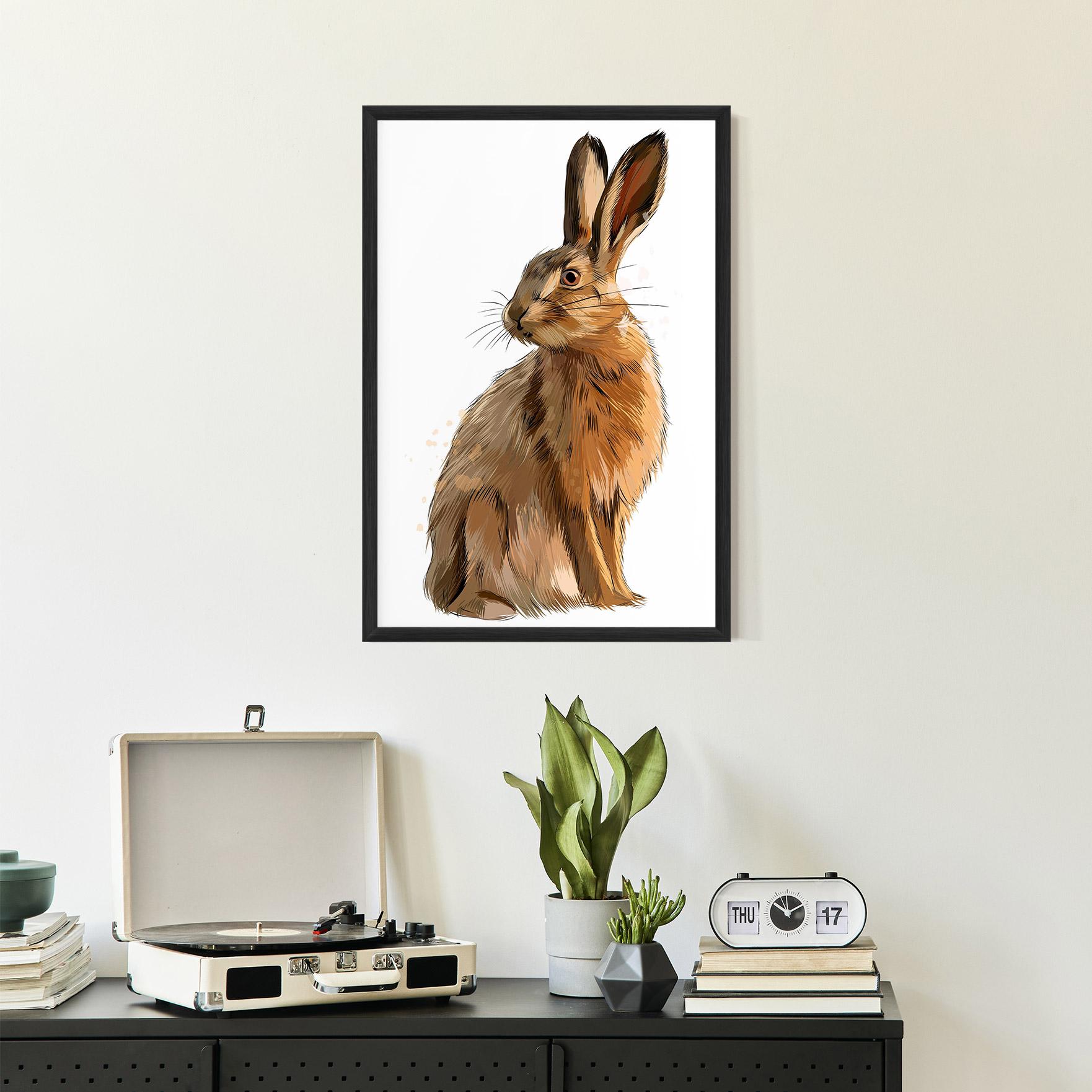 Gerahmte Poster Painted Bunny mockup 2