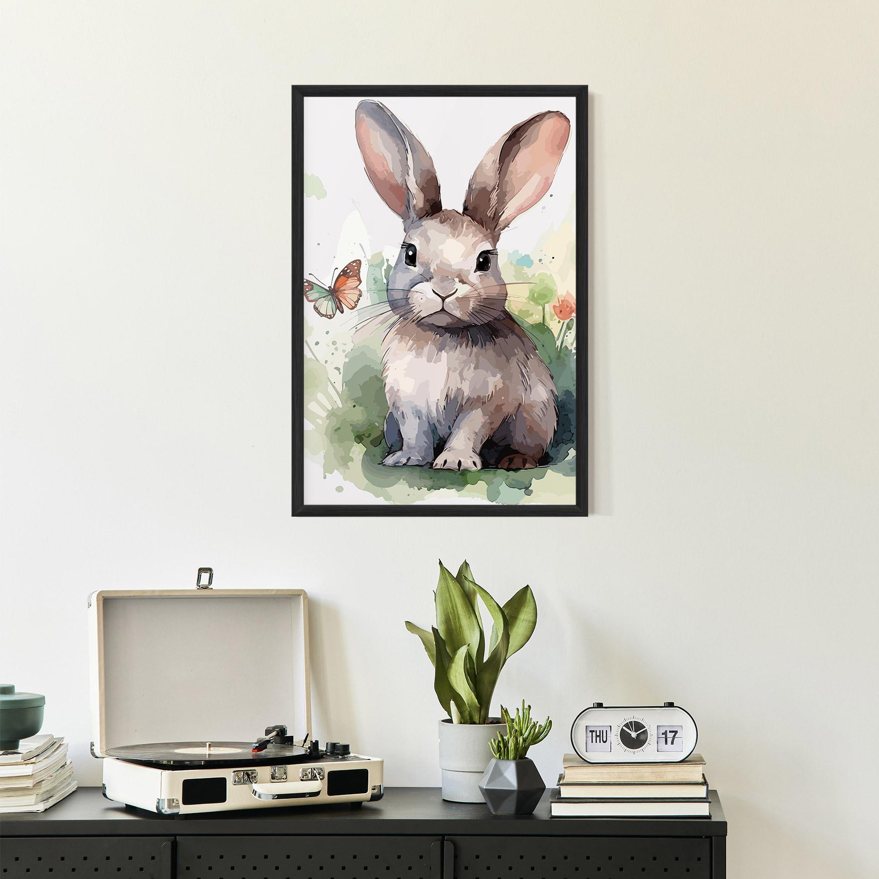 Gerahmte Poster Pretty Bunny Art mockup 2