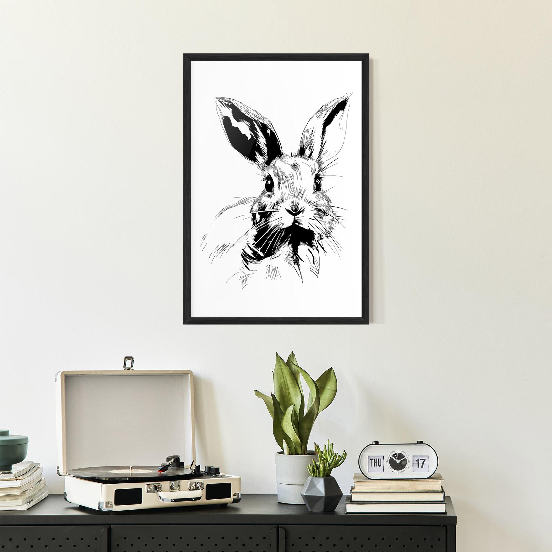 Gerahmte Poster Rabbit Looking mockup 2
