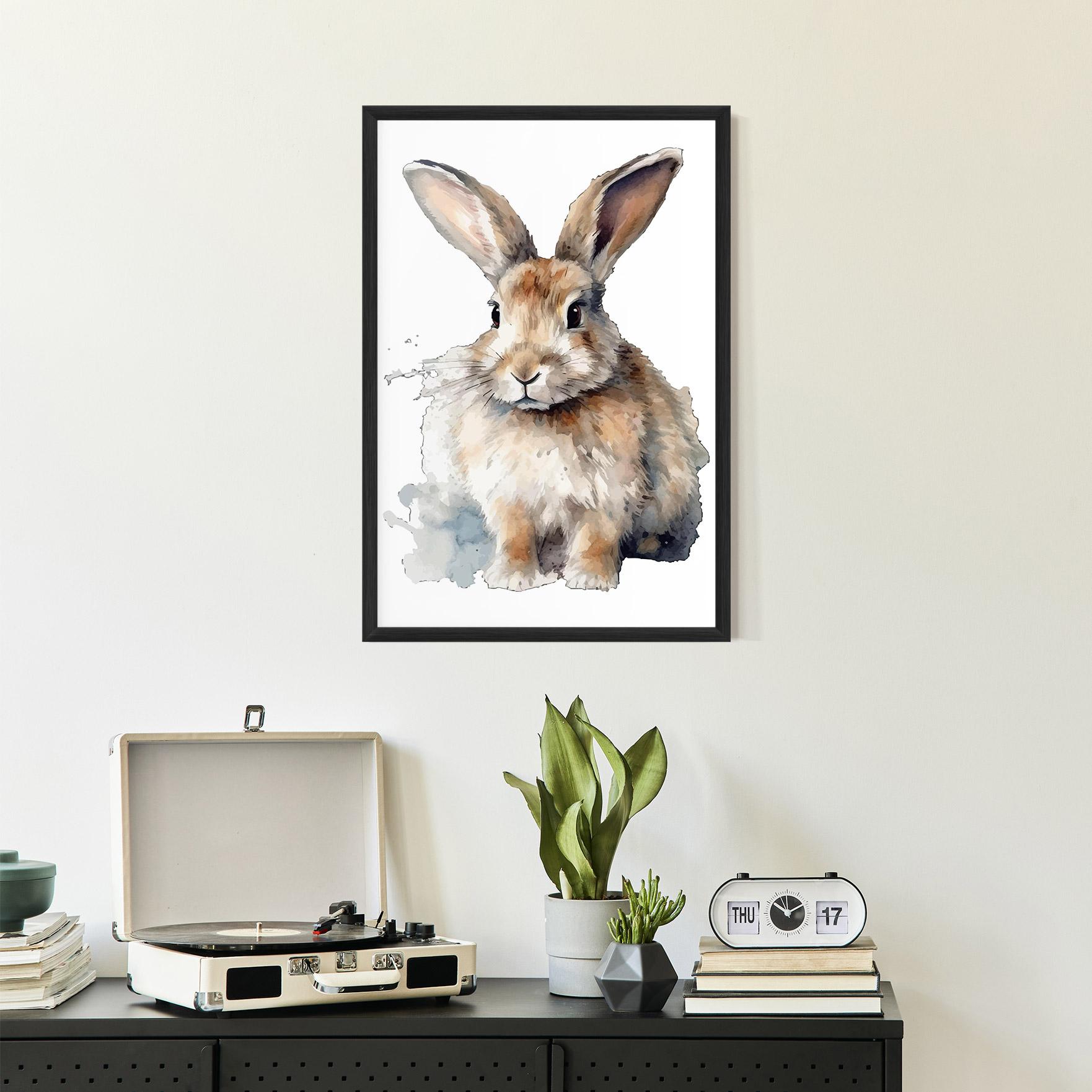 Gerahmte Poster Watercolor Cute Bunny mockup 2