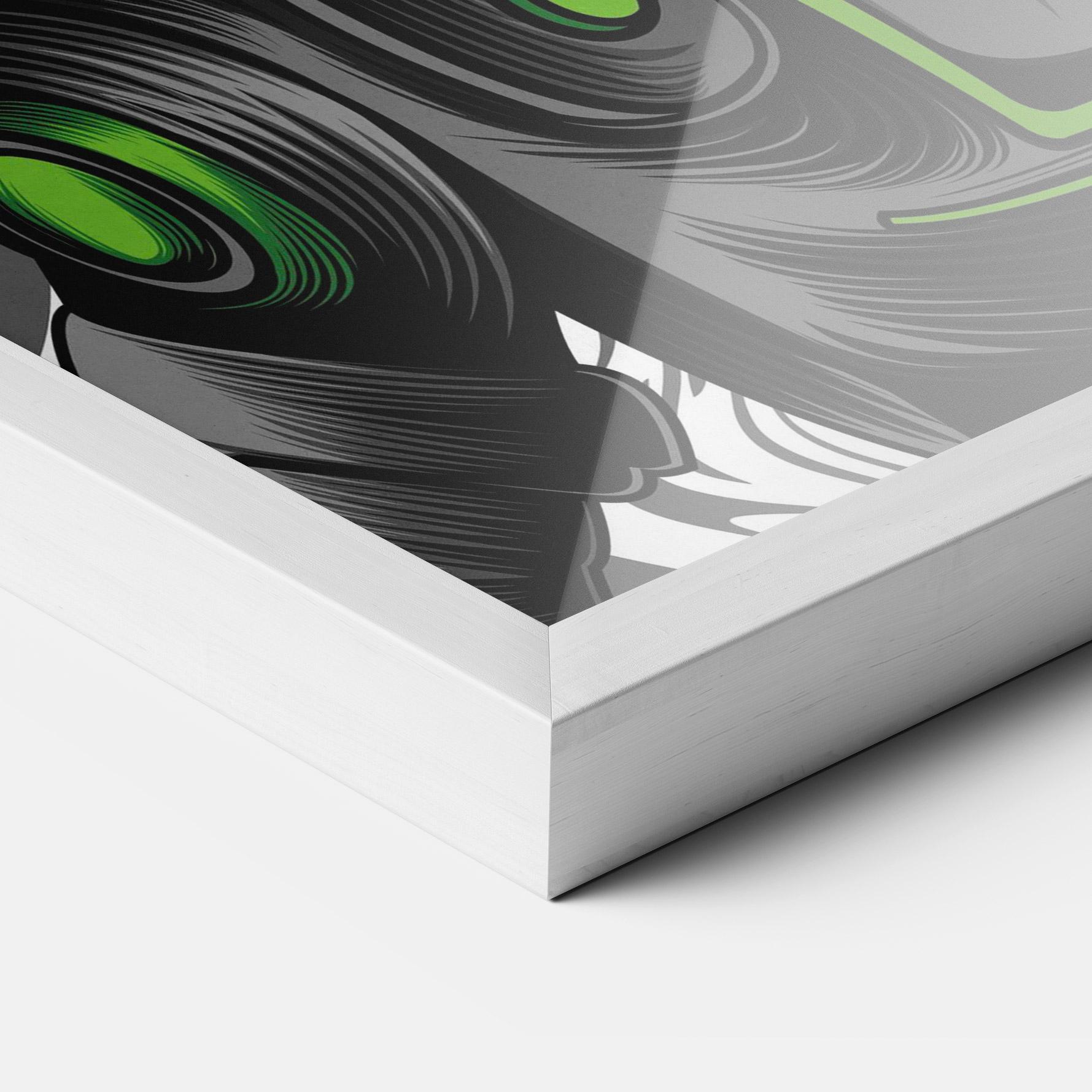 Gerahmte Poster Cyborg Green Bunny mockup 3