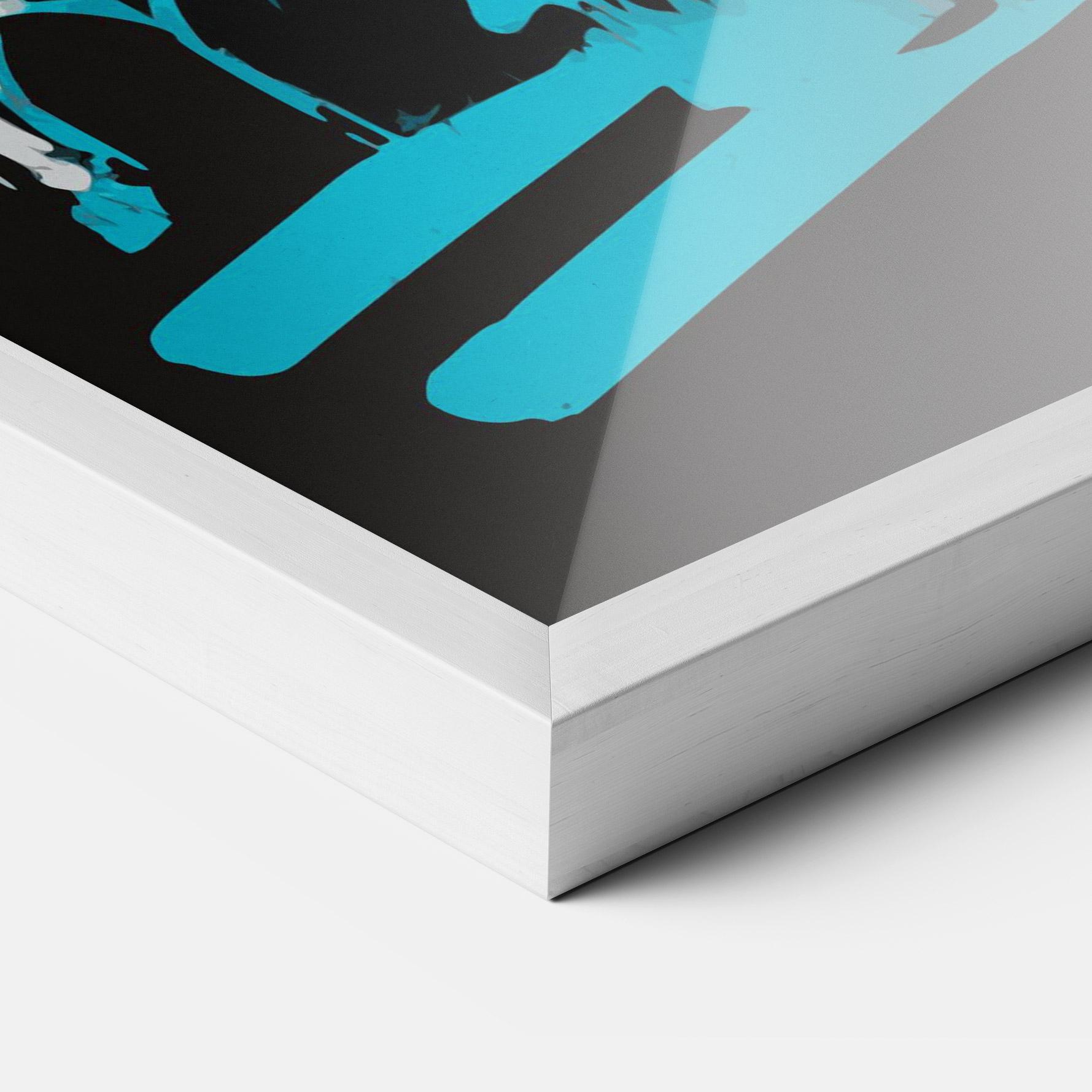 Gerahmte Poster Grey Blue Bunny mockup 3