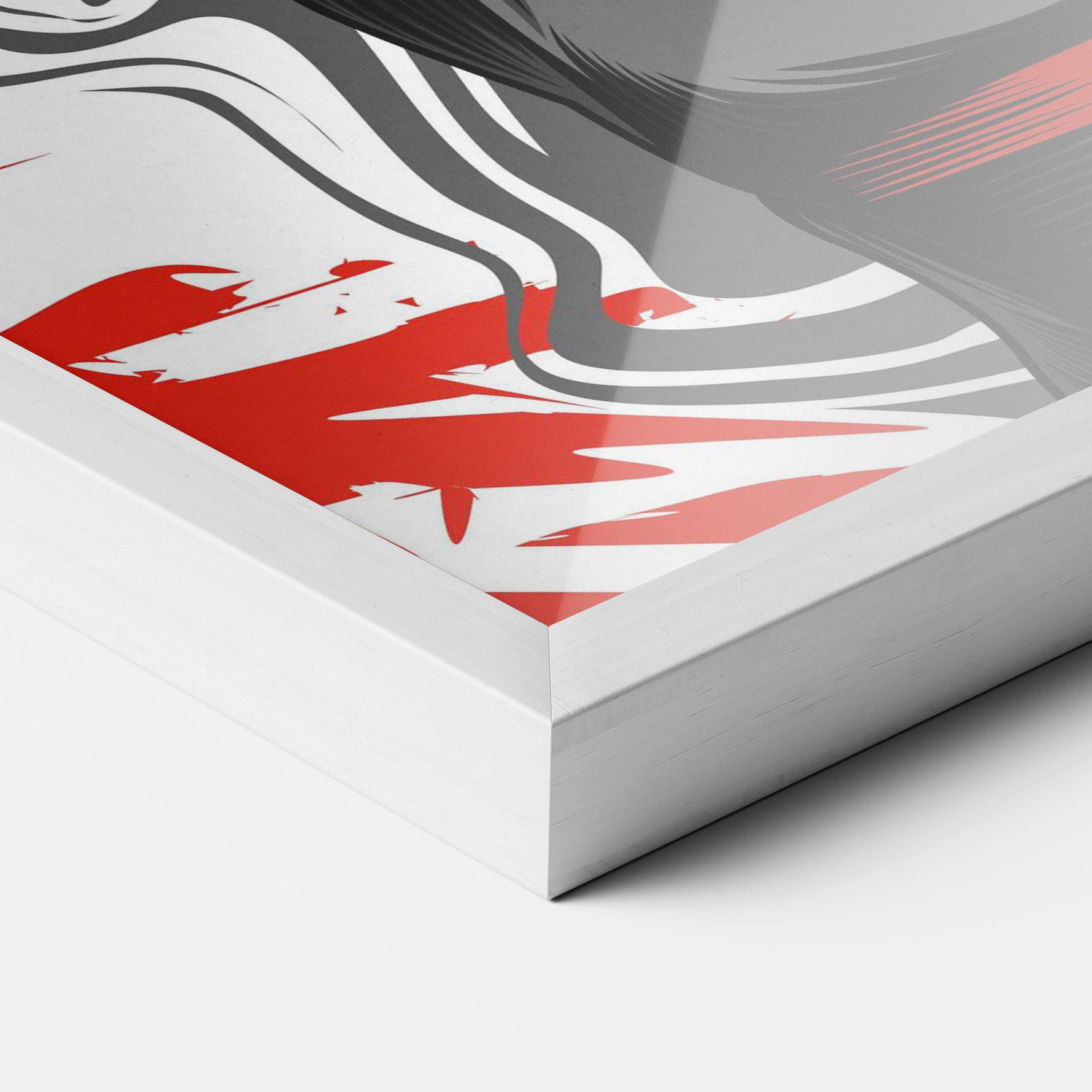 Gerahmte Poster Red Robot Bunny mockup 3