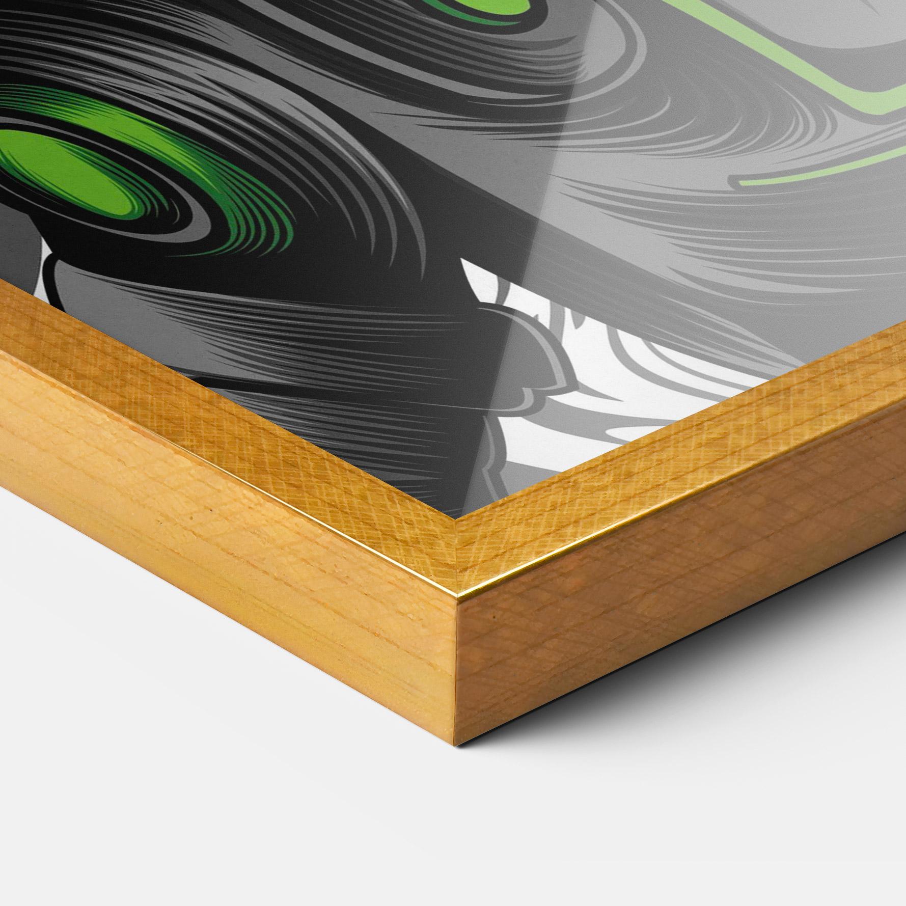 Gerahmte Poster Cyborg Green Bunny mockup 3