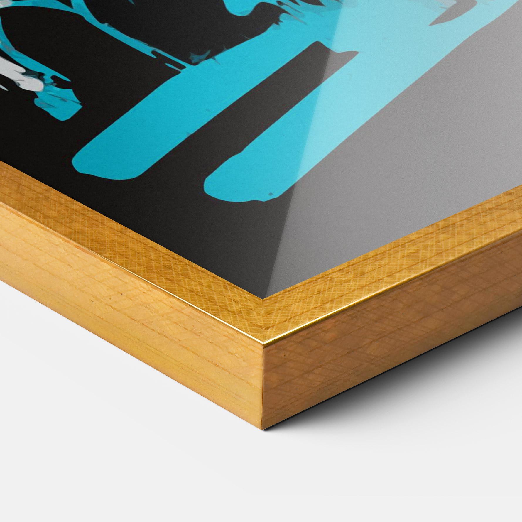 Gerahmte Poster Grey Blue Bunny mockup 3