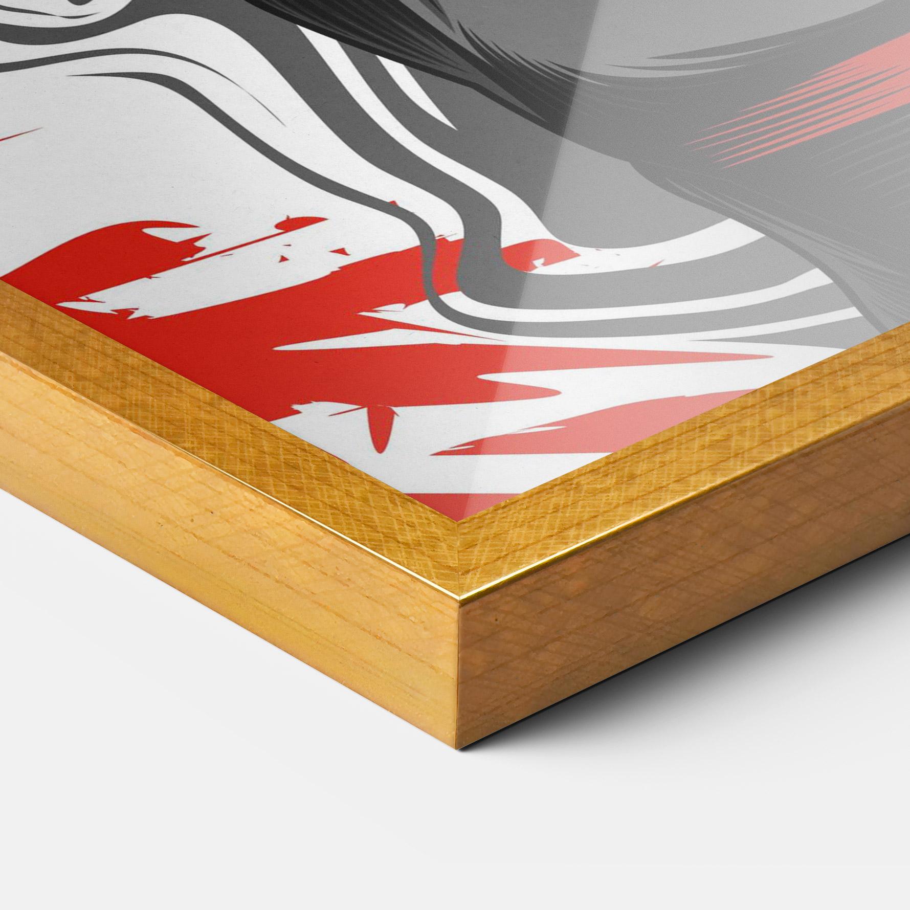 Gerahmte Poster Red Robot Bunny mockup 3