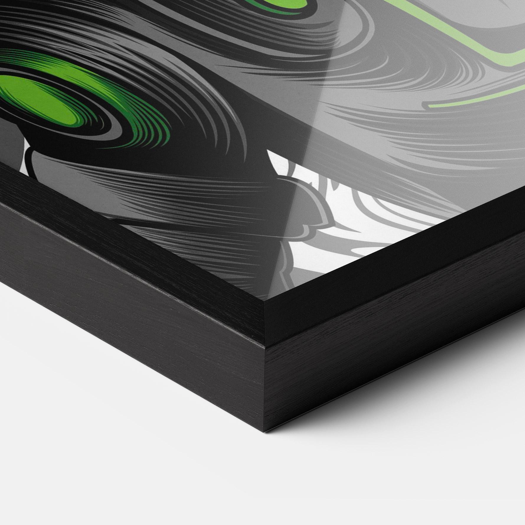 Gerahmte Poster Cyborg Green Bunny mockup 3