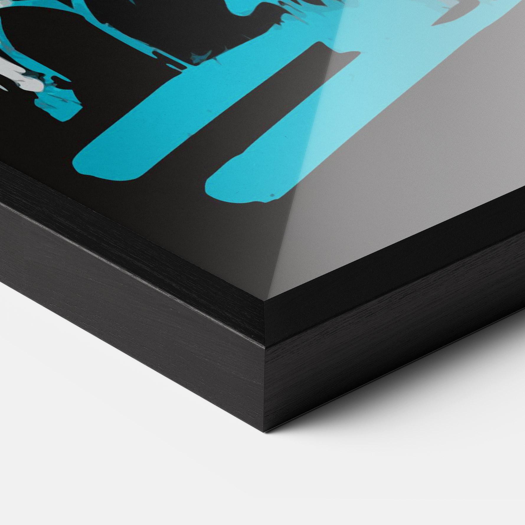 Gerahmte Poster Grey Blue Bunny mockup 3