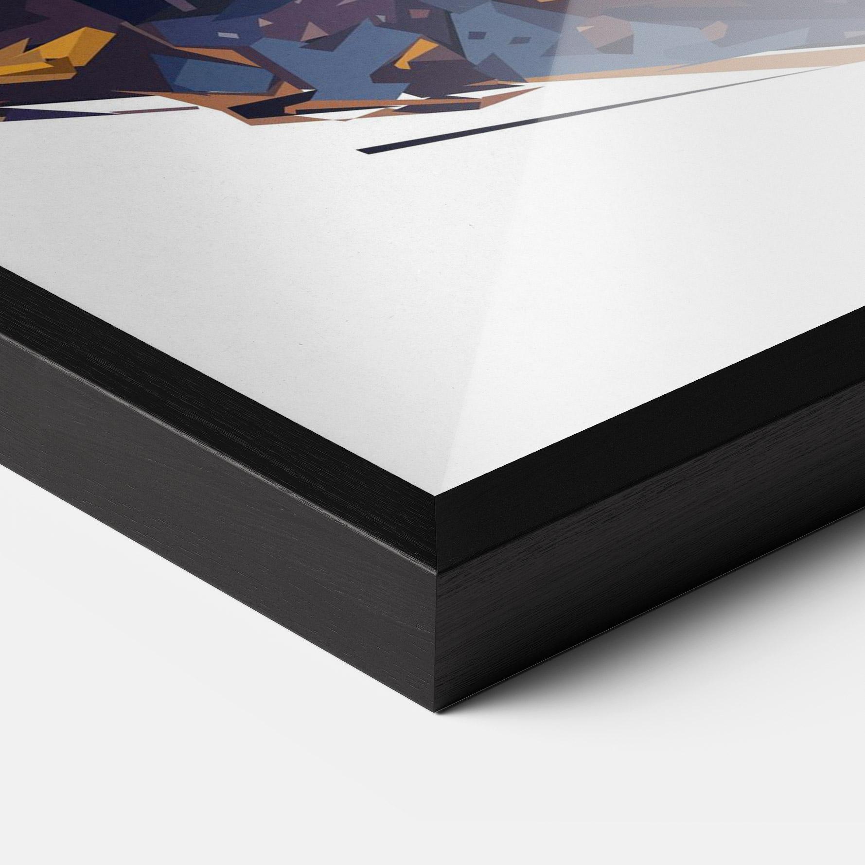 Gerahmte Poster Orange Rabbit Headset mockup 3