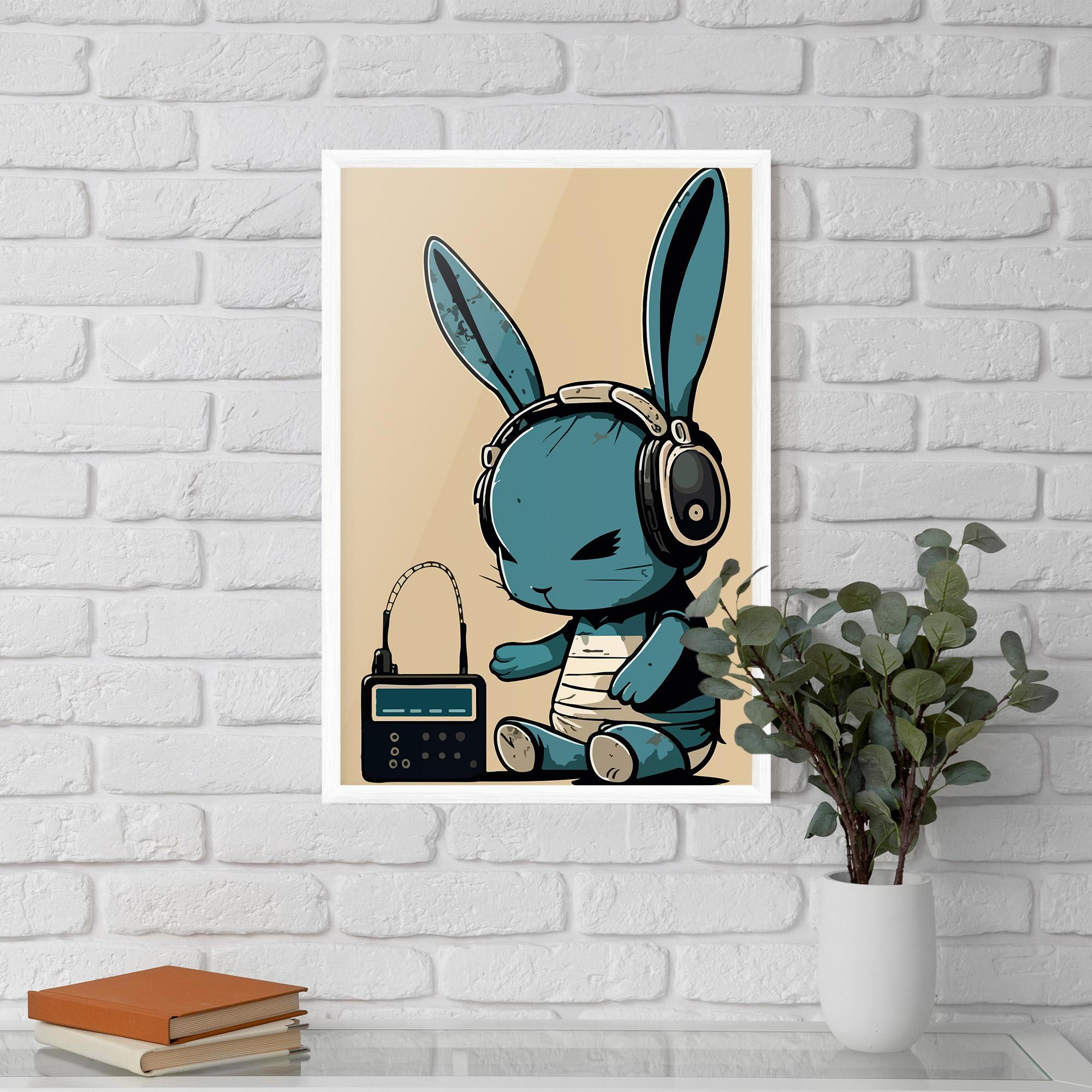 Gerahmte Poster Blue Baby Bunny mockup 5