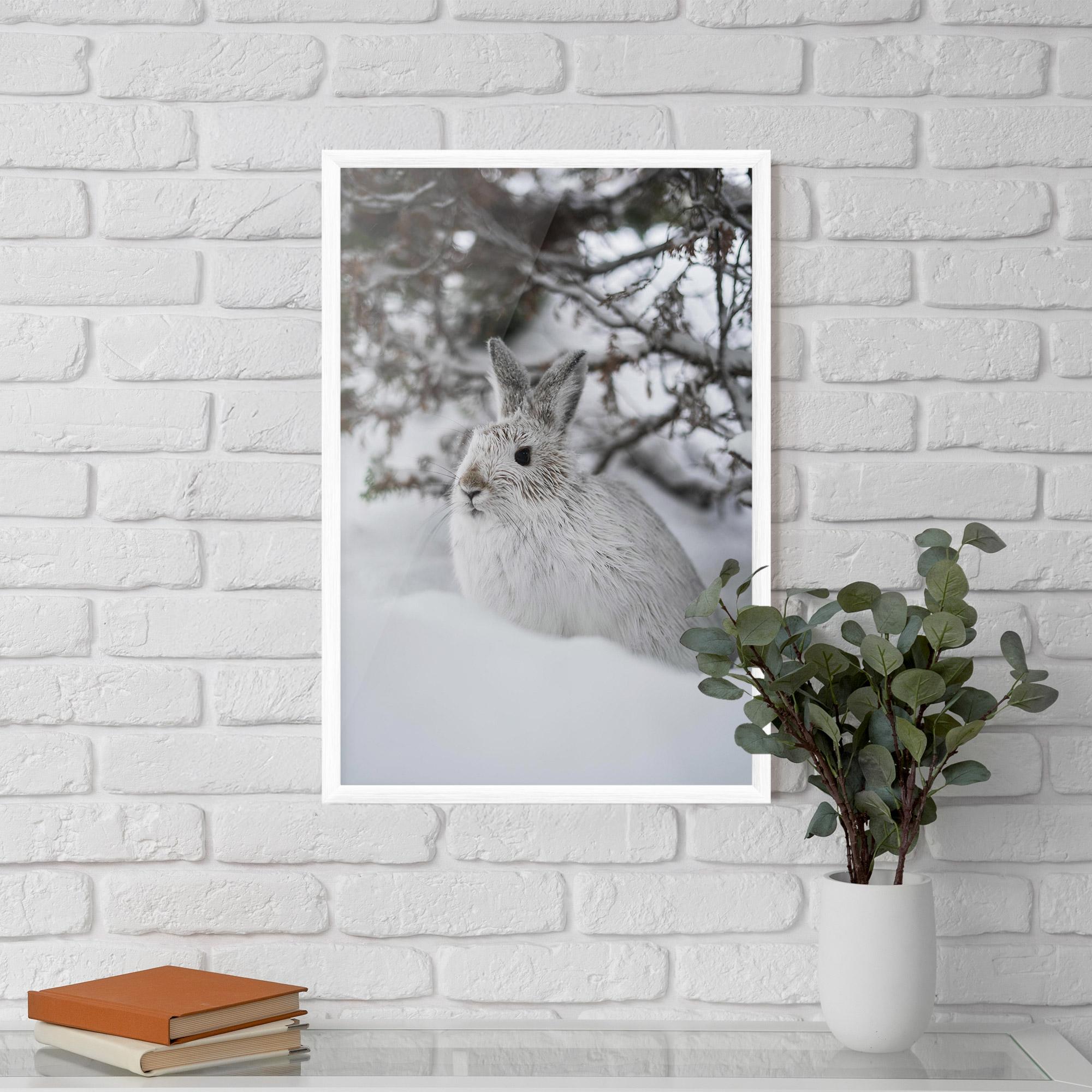 Gerahmte Poster Bunny In Snow mockup 5