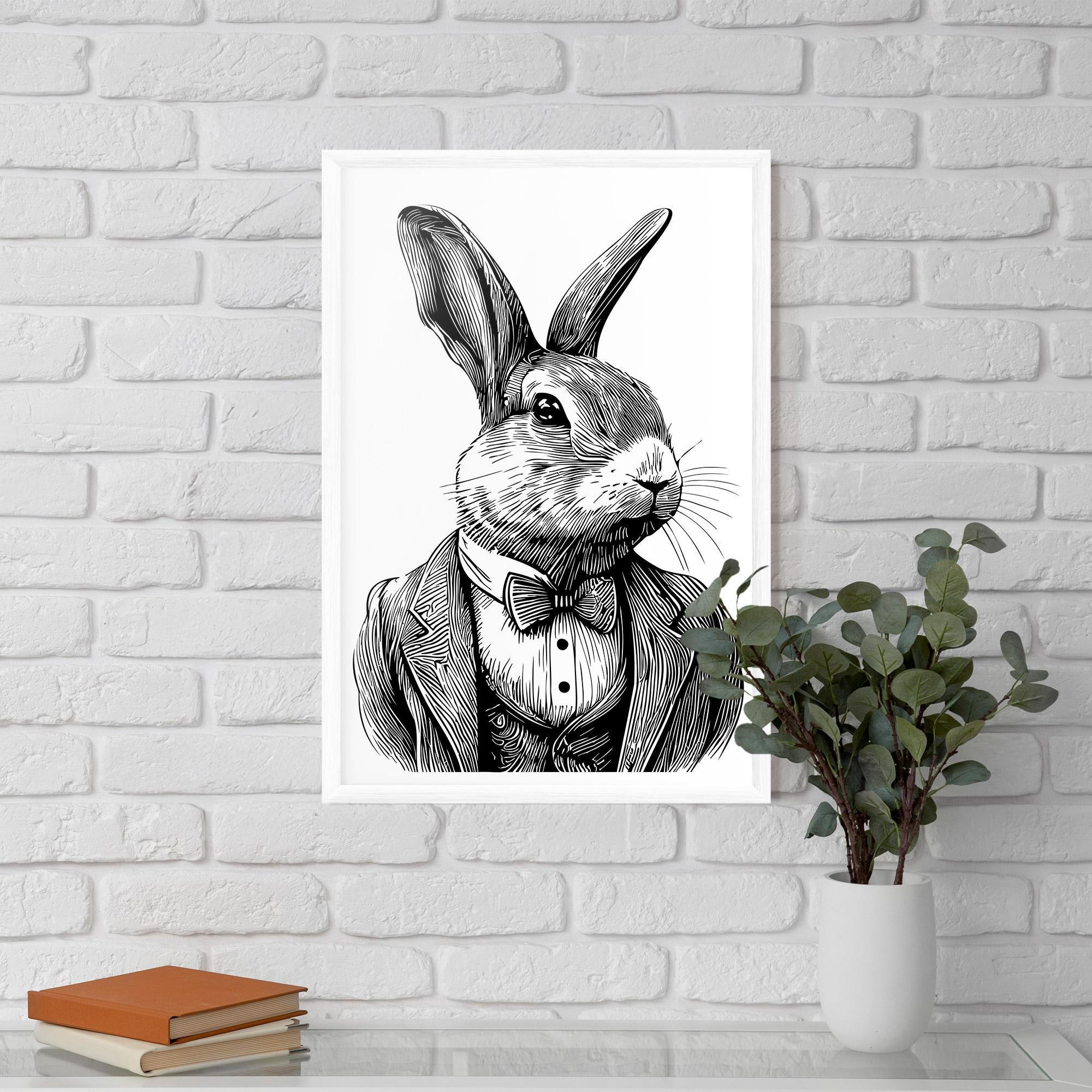 Gerahmte Poster Bunny In Suit mockup 5