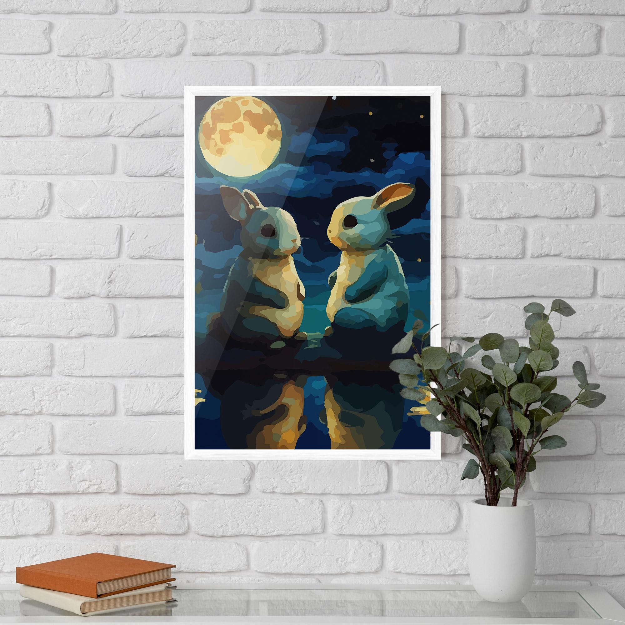 Gerahmte Poster Full Moon Bunny mockup 5