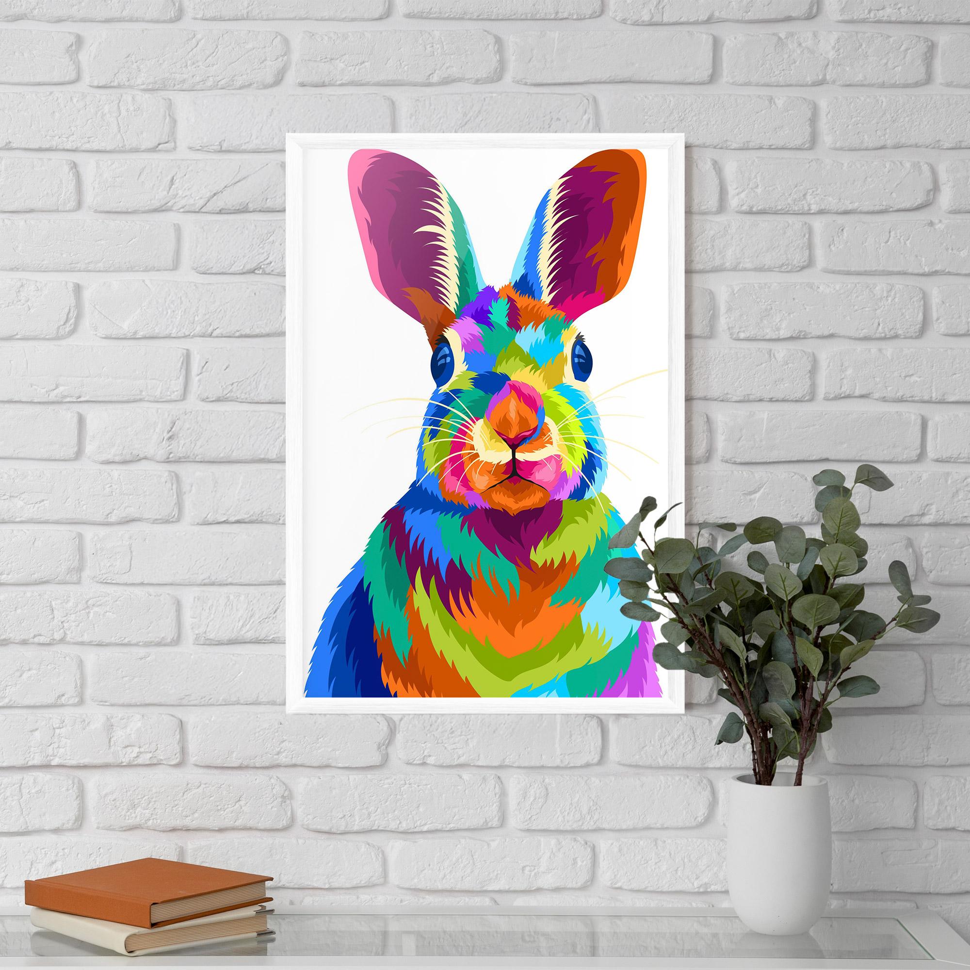 Gerahmte Poster Rabbit Art Style mockup 5