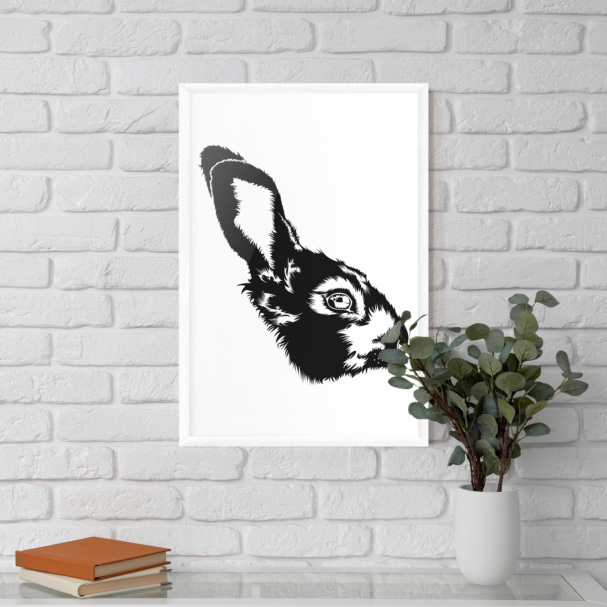 Gerahmte Poster Rabbit Head mockup 5