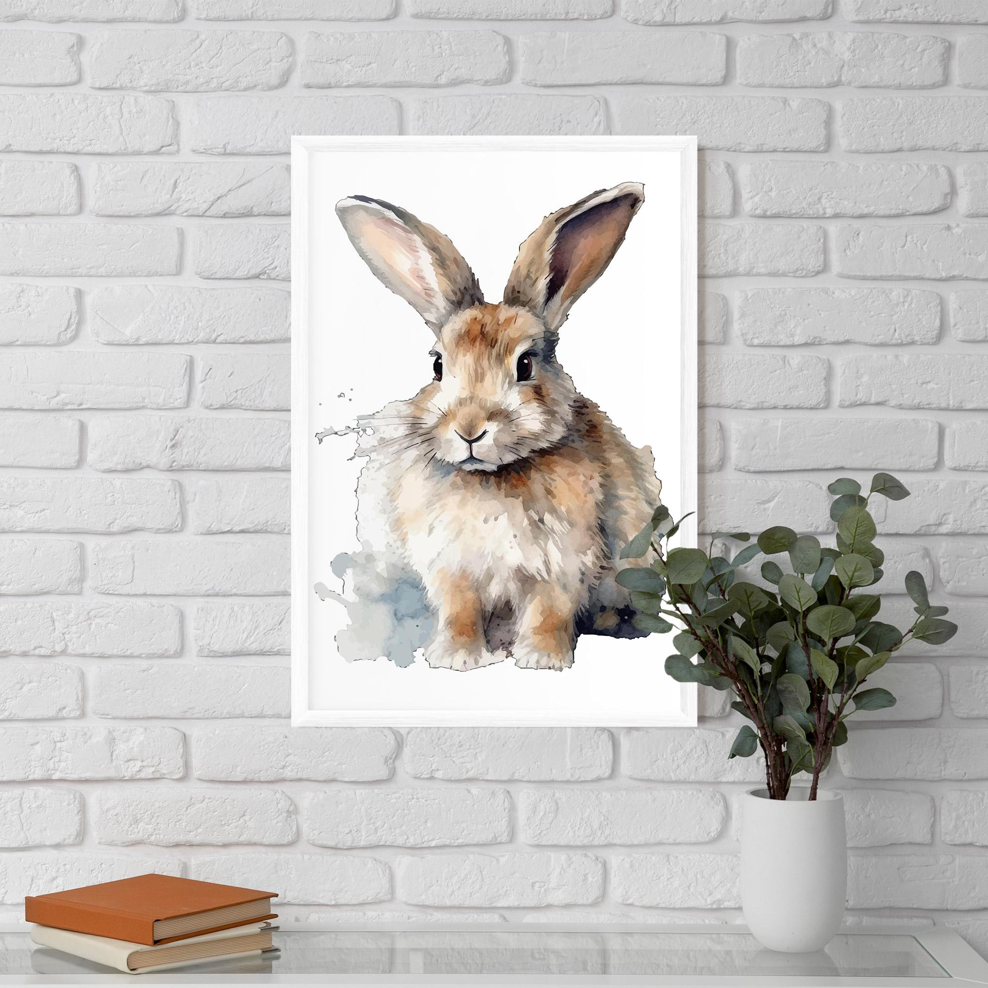 Gerahmte Poster Watercolor Cute Bunny mockup 5