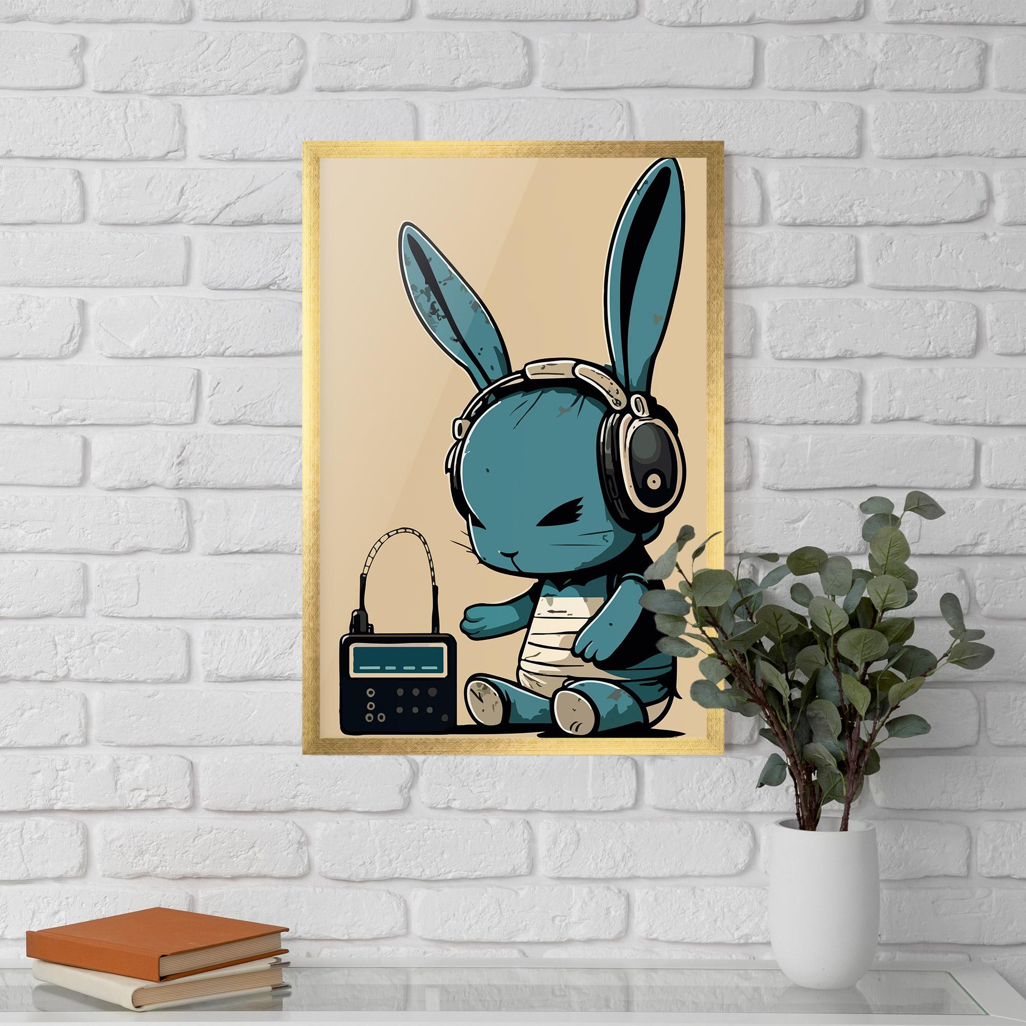 Gerahmte Poster Blue Baby Bunny mockup 5