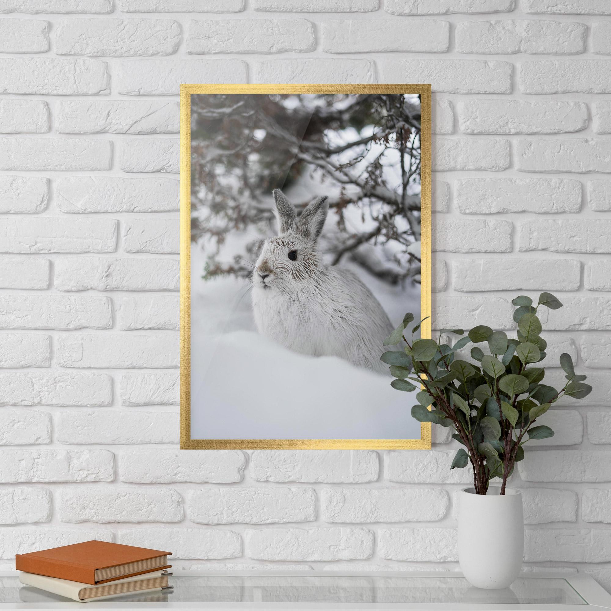 Gerahmte Poster Bunny In Snow mockup 5