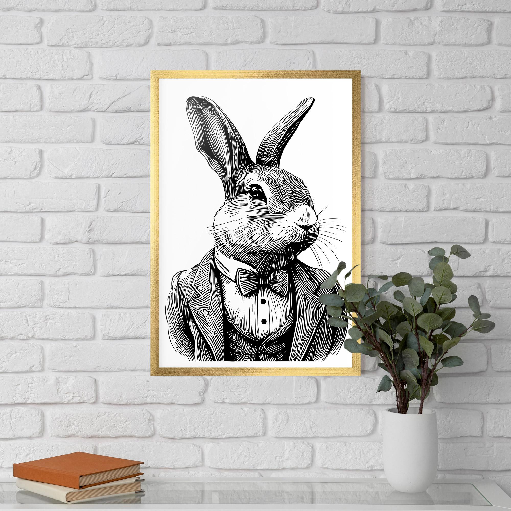Gerahmte Poster Bunny In Suit mockup 5