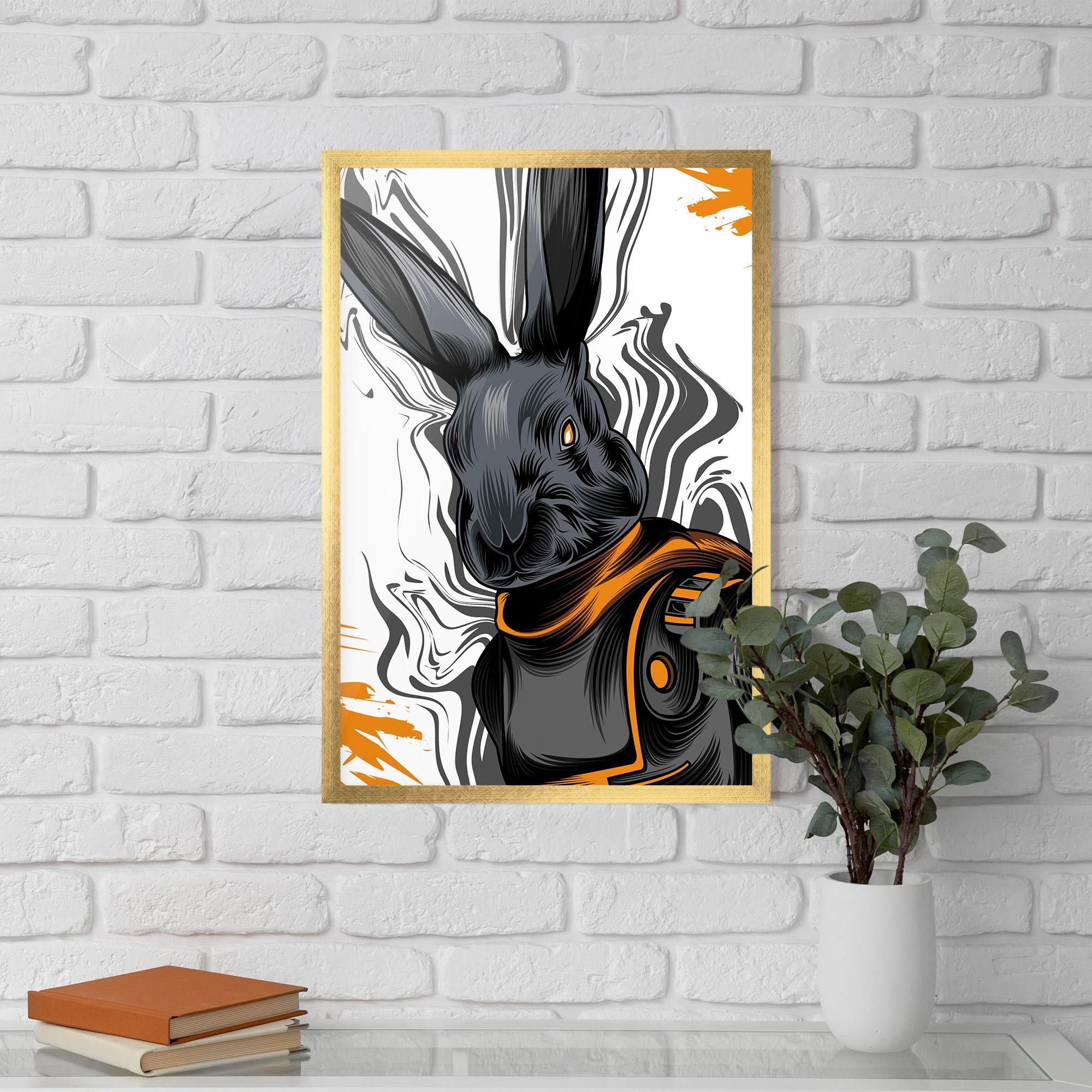 Gerahmte Poster Cyborg Yellow Bunny mockup 5