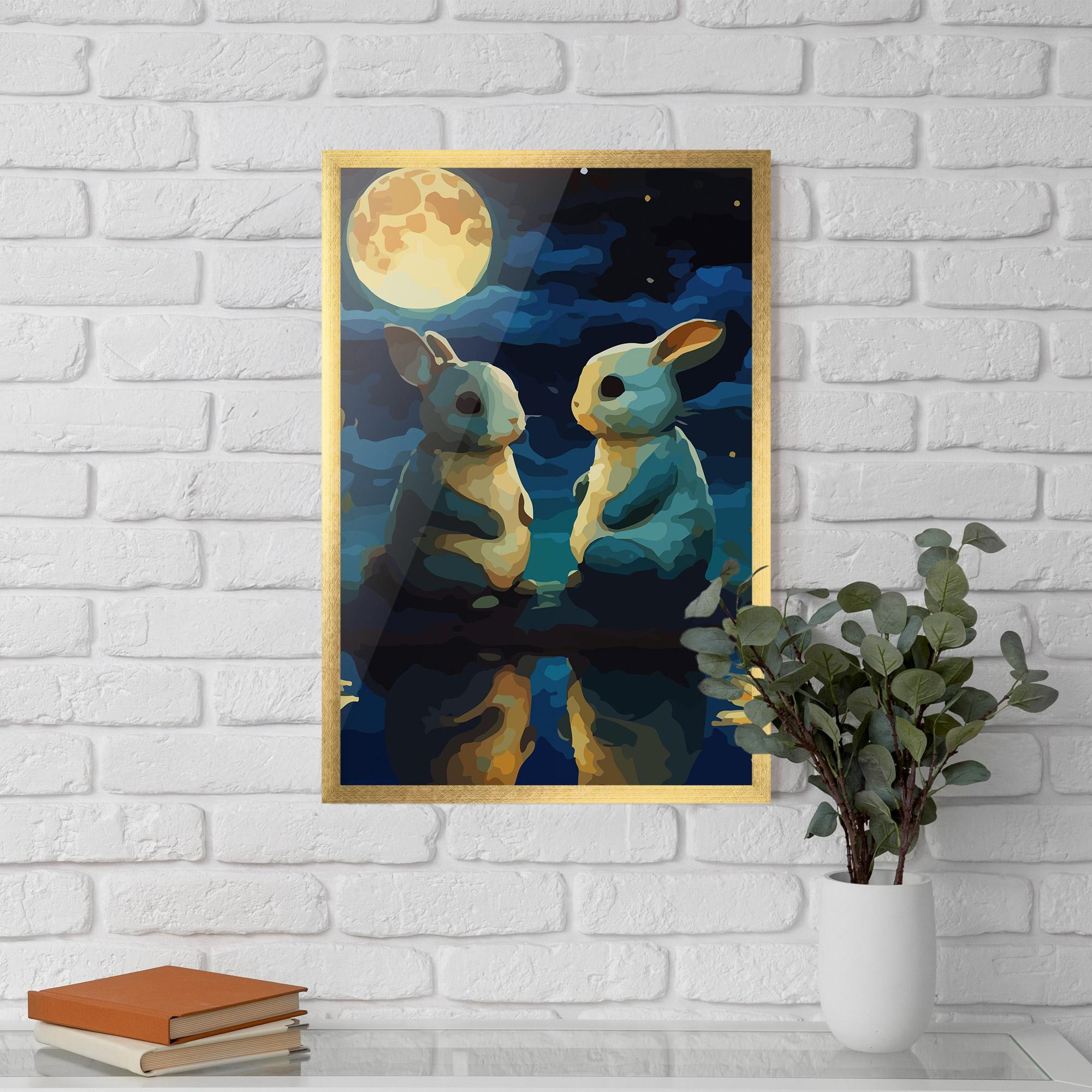 Gerahmte Poster Full Moon Bunny mockup 5