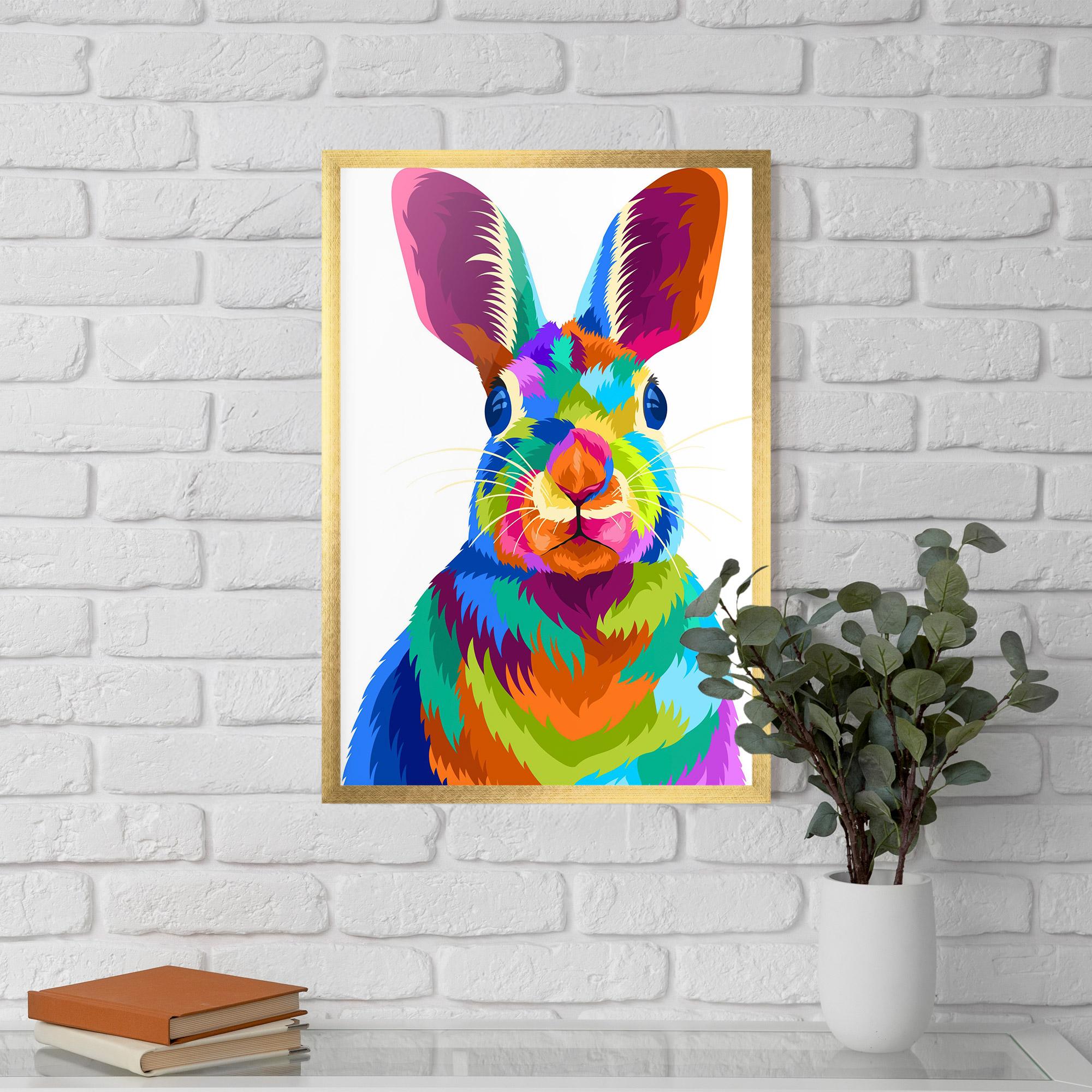 Gerahmte Poster Rabbit Art Style mockup 5