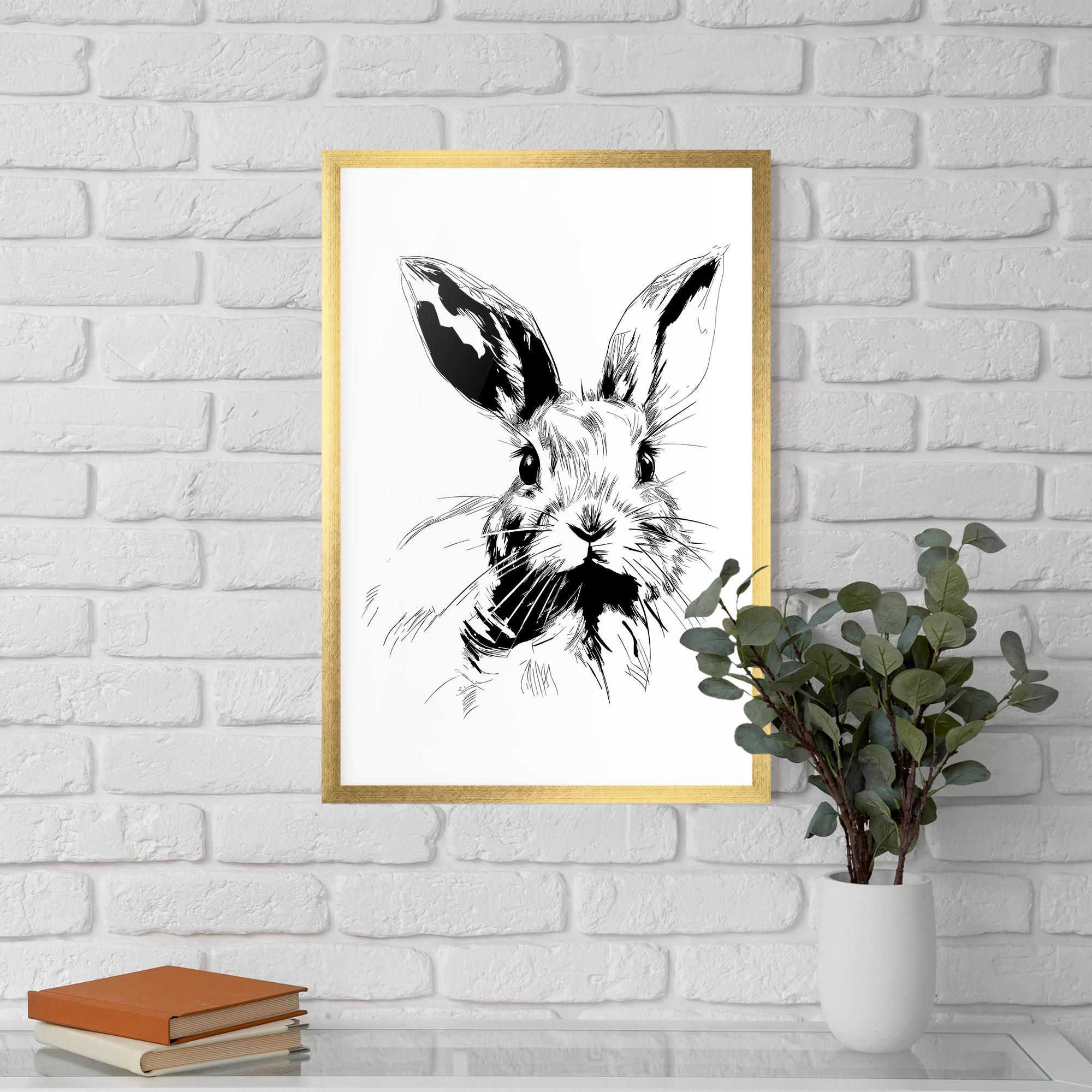 Gerahmte Poster Rabbit Looking mockup 5