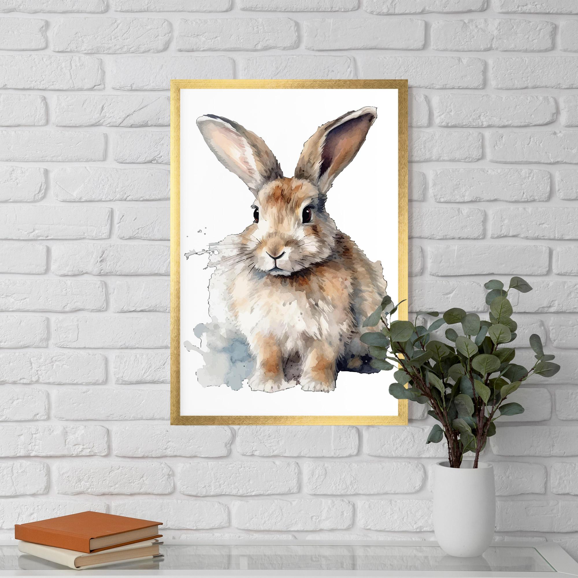 Gerahmte Poster Watercolor Cute Bunny mockup 5