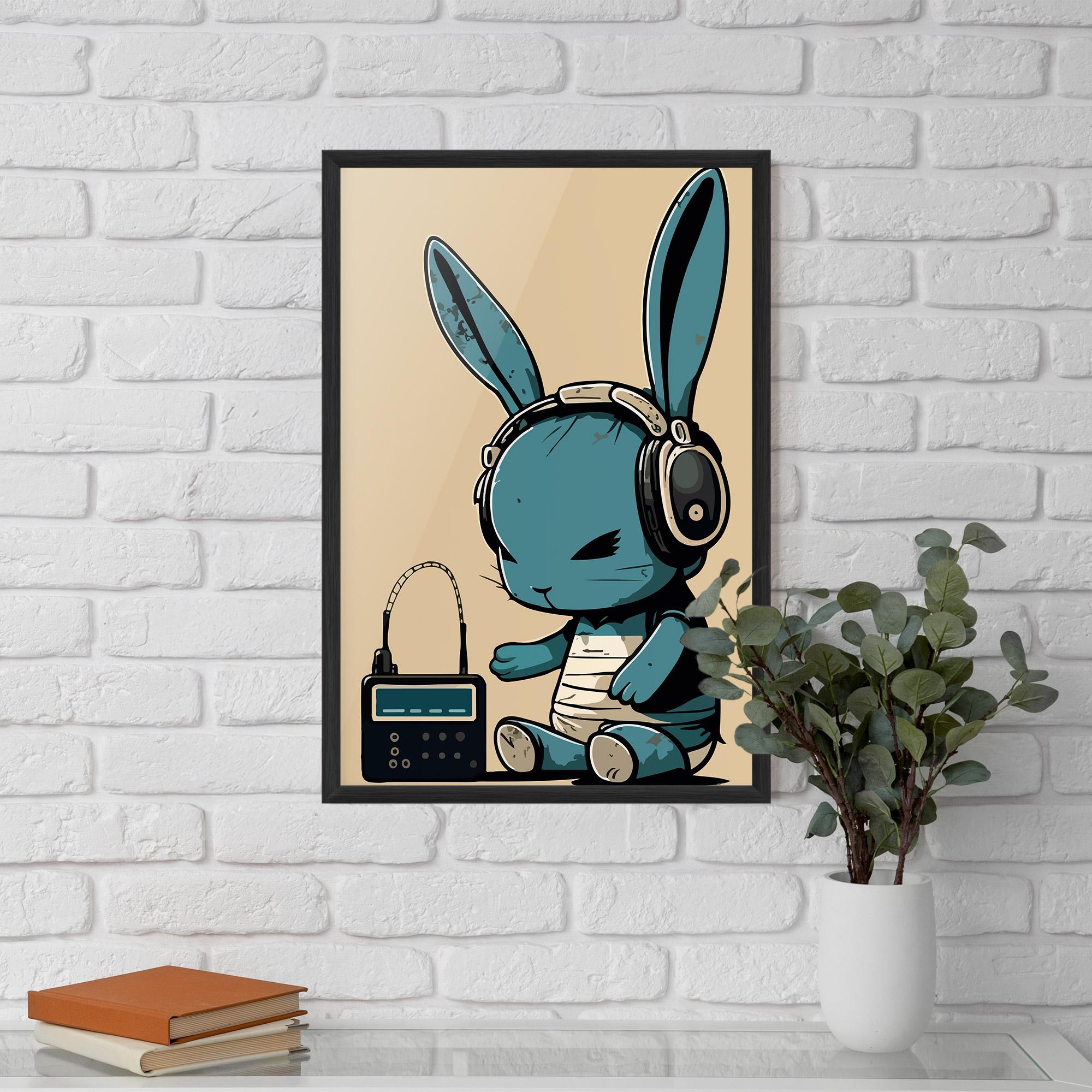 Gerahmte Poster Blue Baby Bunny mockup 5